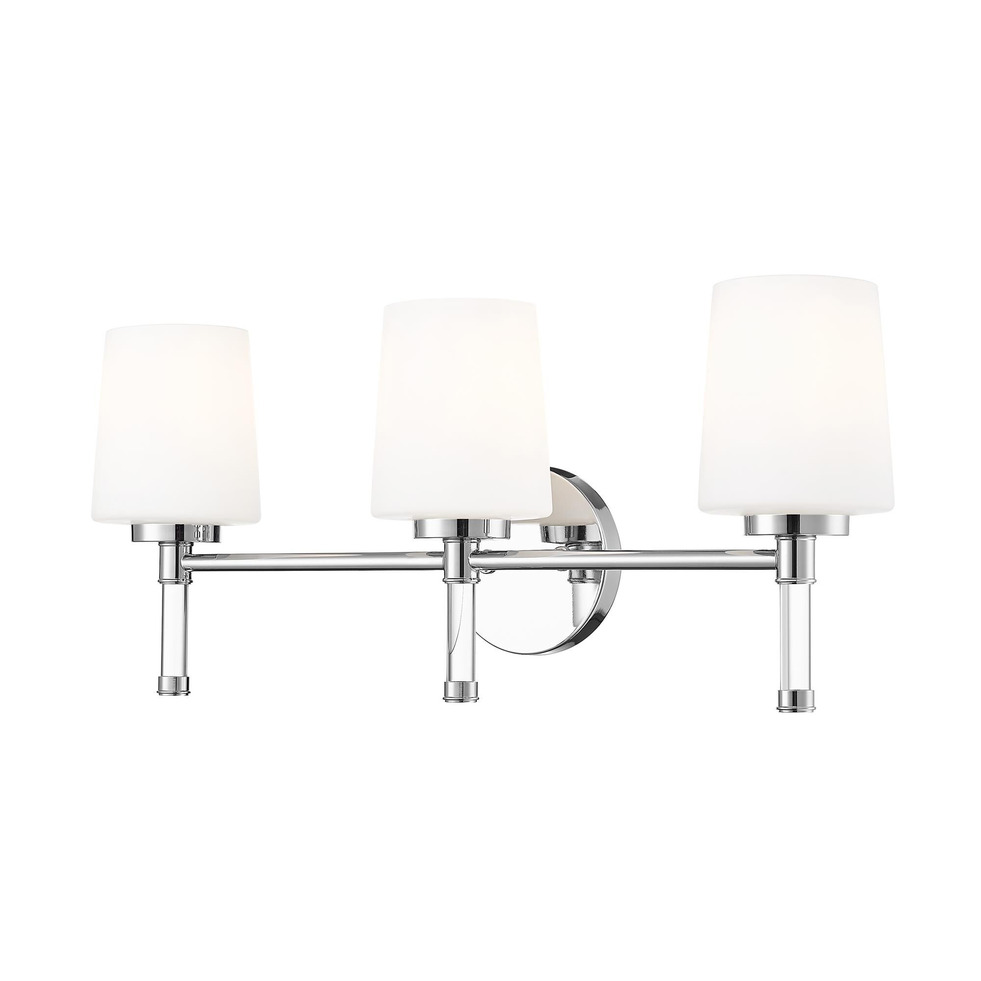 Shown in Chrome finish and White Opal glass