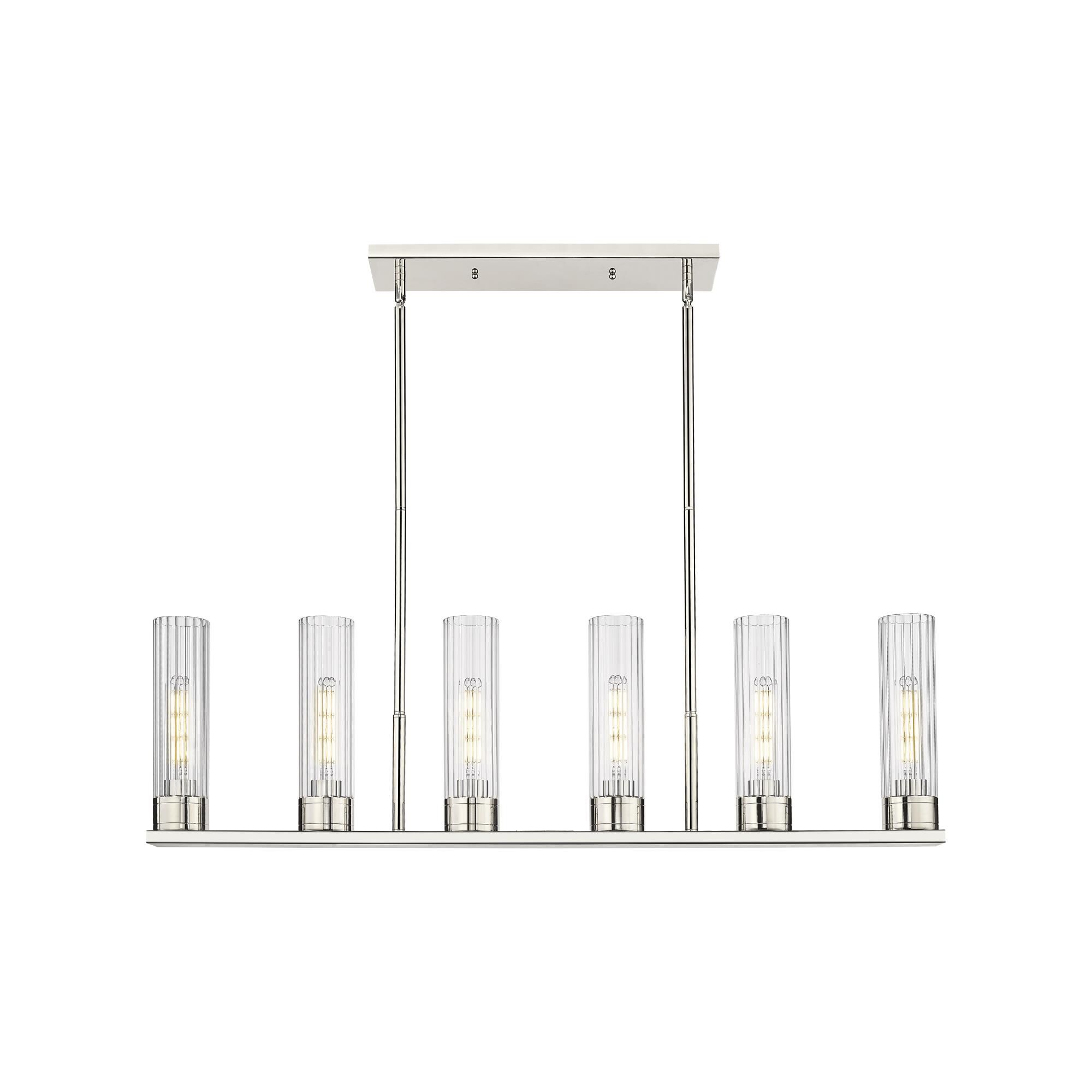 Shown in Polished Nickel finish and Clear glass and Clear Glass shade