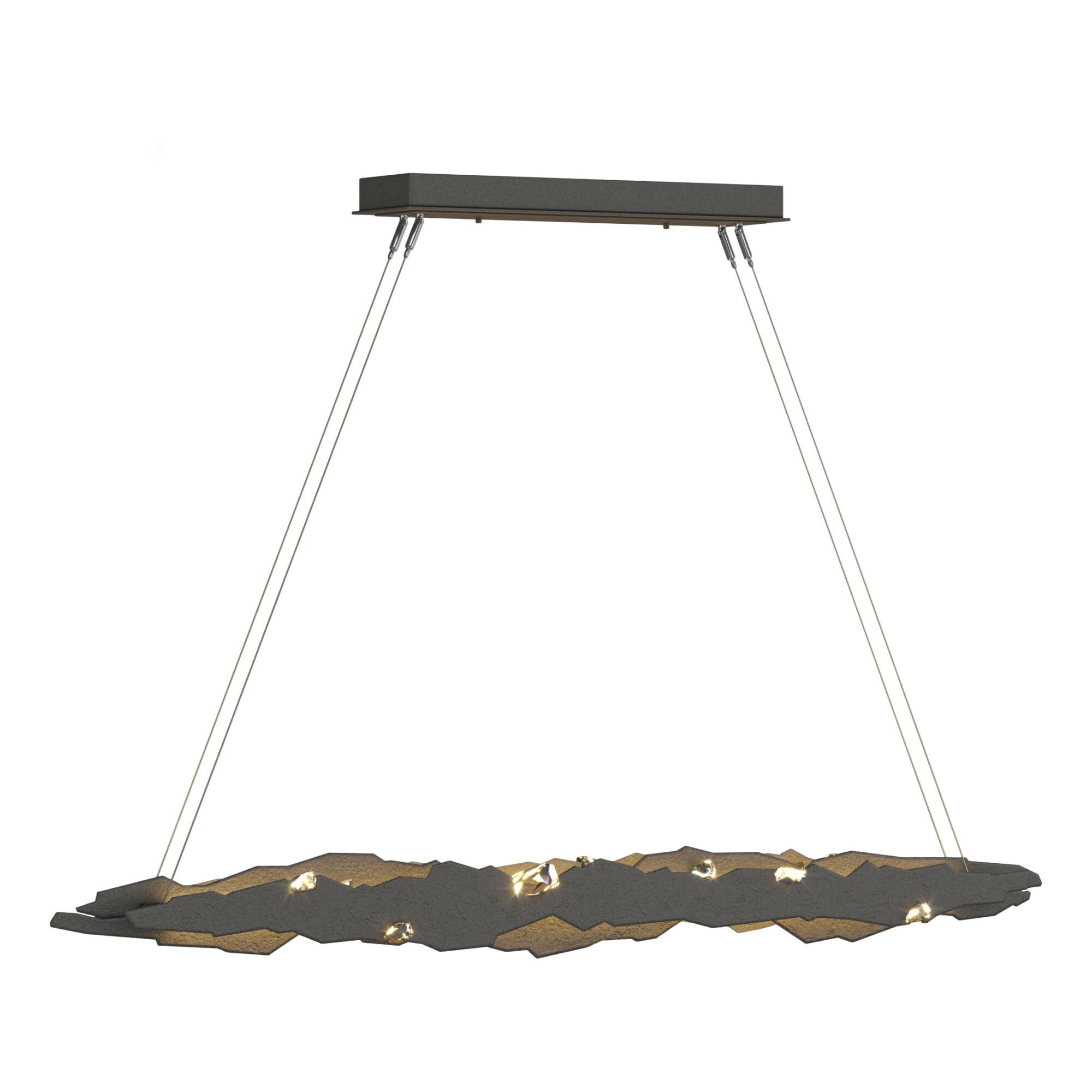 Shown in Natural Iron finish and Swarovski crystal and Natural Iron glass and Crystal accent