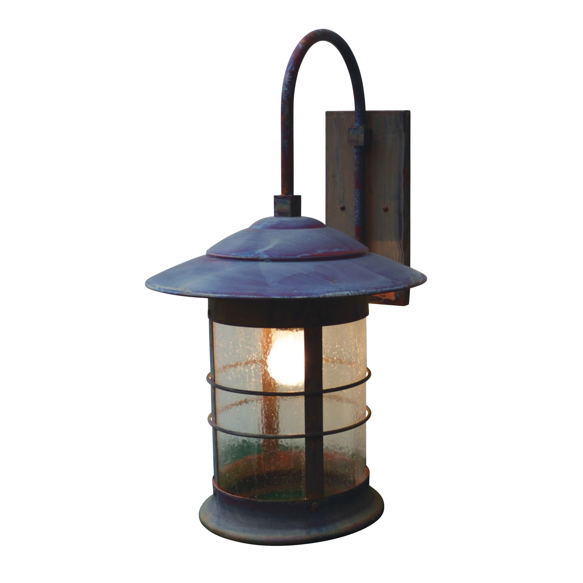 Shown in Raw Copper finish and Clear Seedy glass