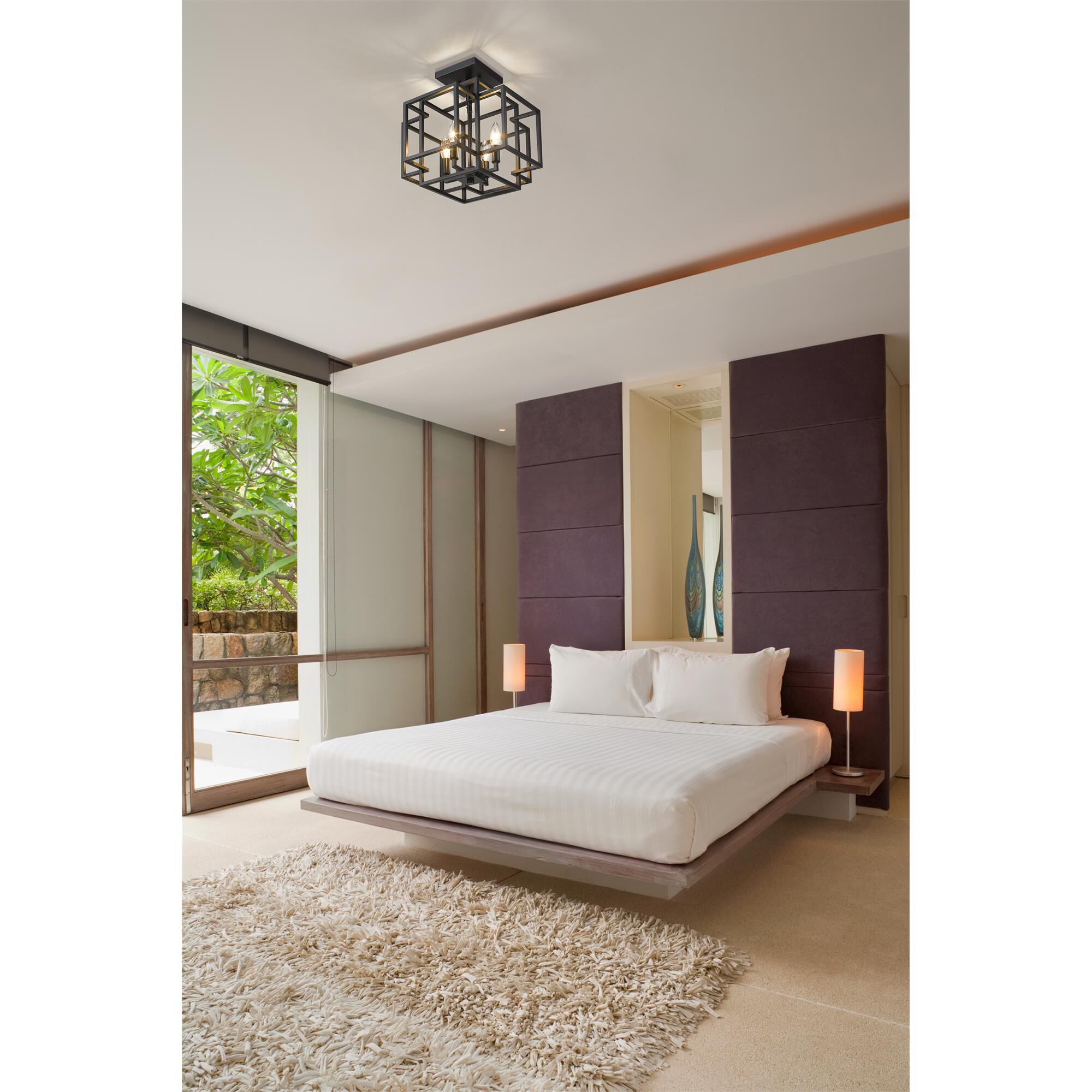 Shown in Matte Black finish and --- glass and --- shade