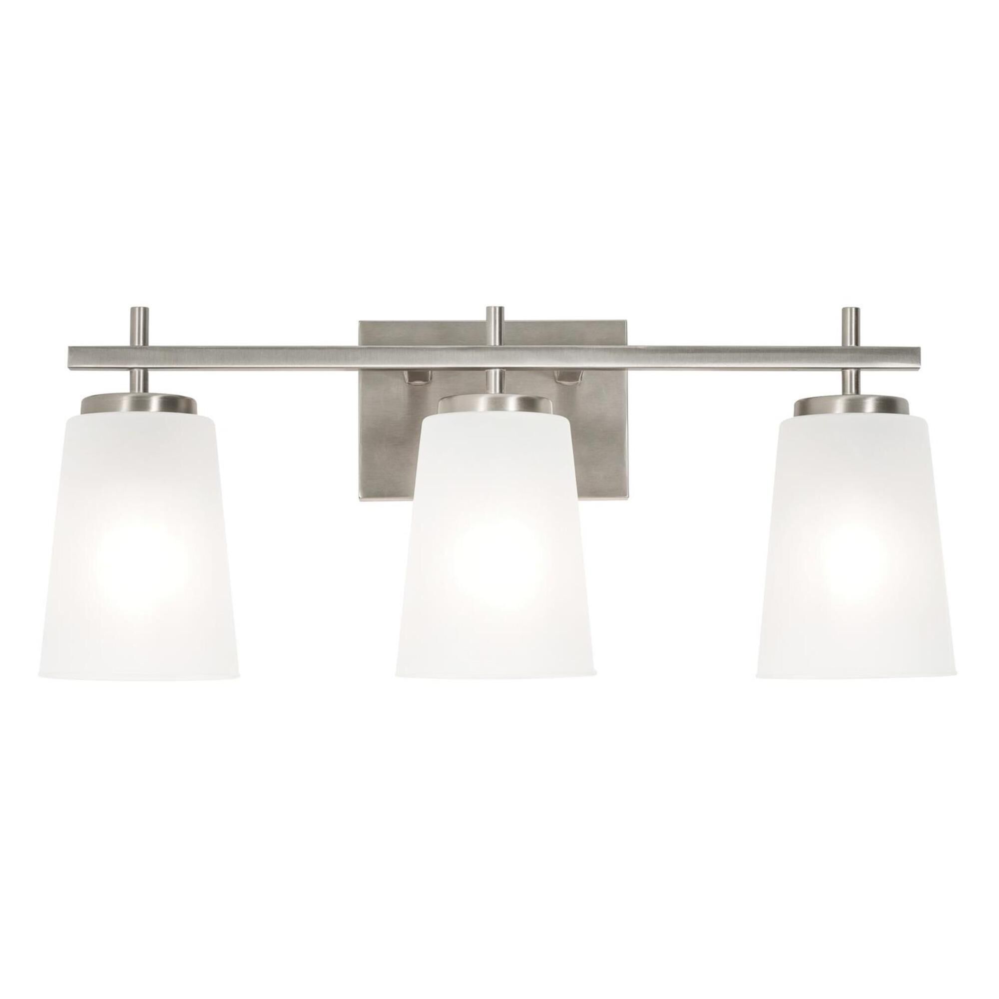 Shown in Satin Nickel finish and Clear glass
