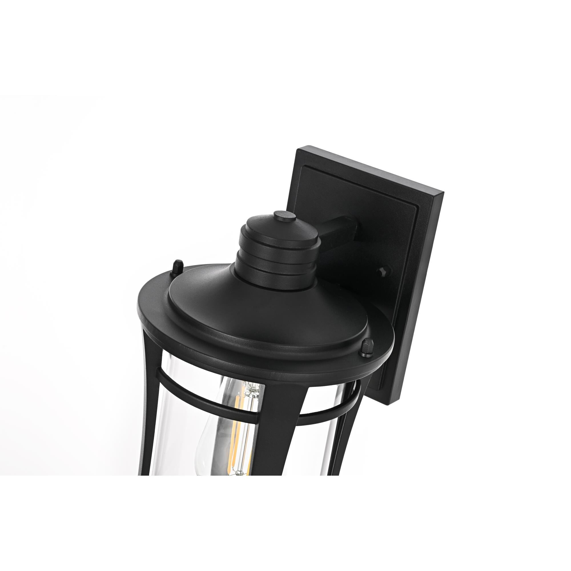 Shown in Black finish and Clear glass