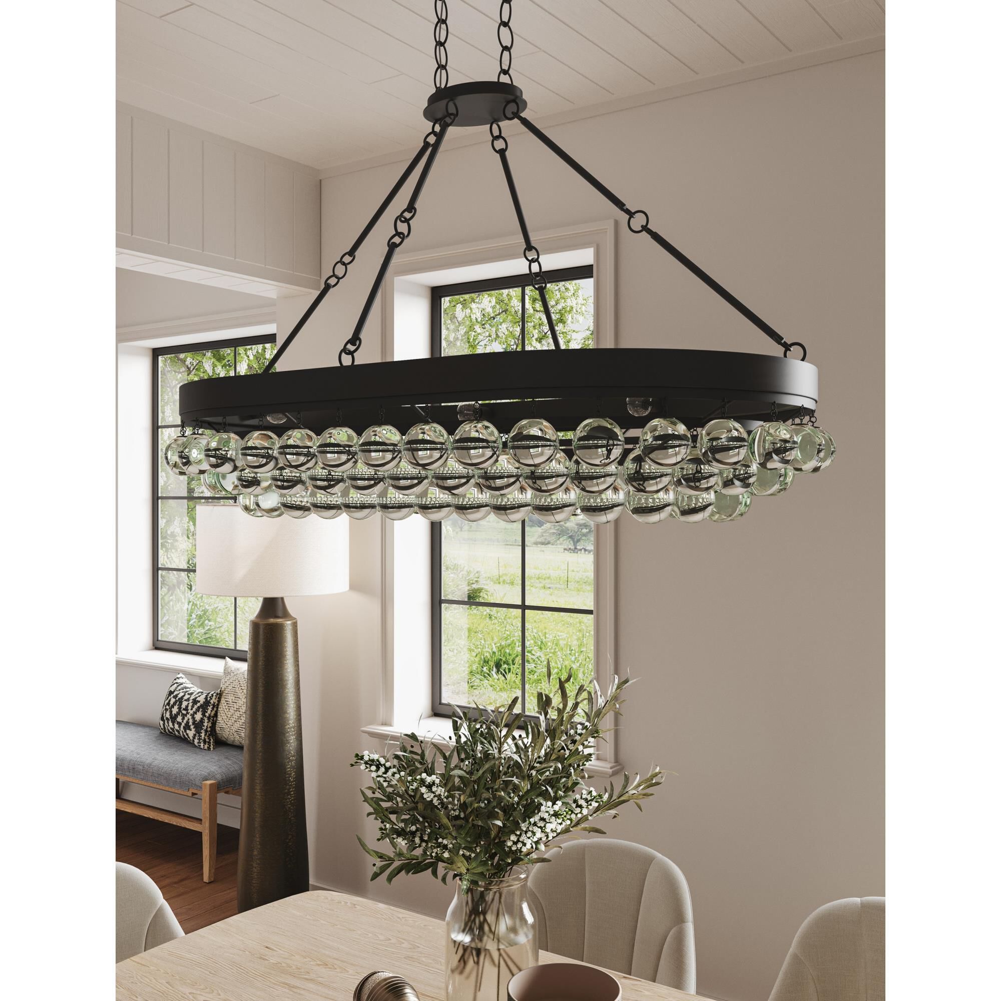 Balthazar 46 Inch 6 Light Semi Flush Mount by Currey and Company