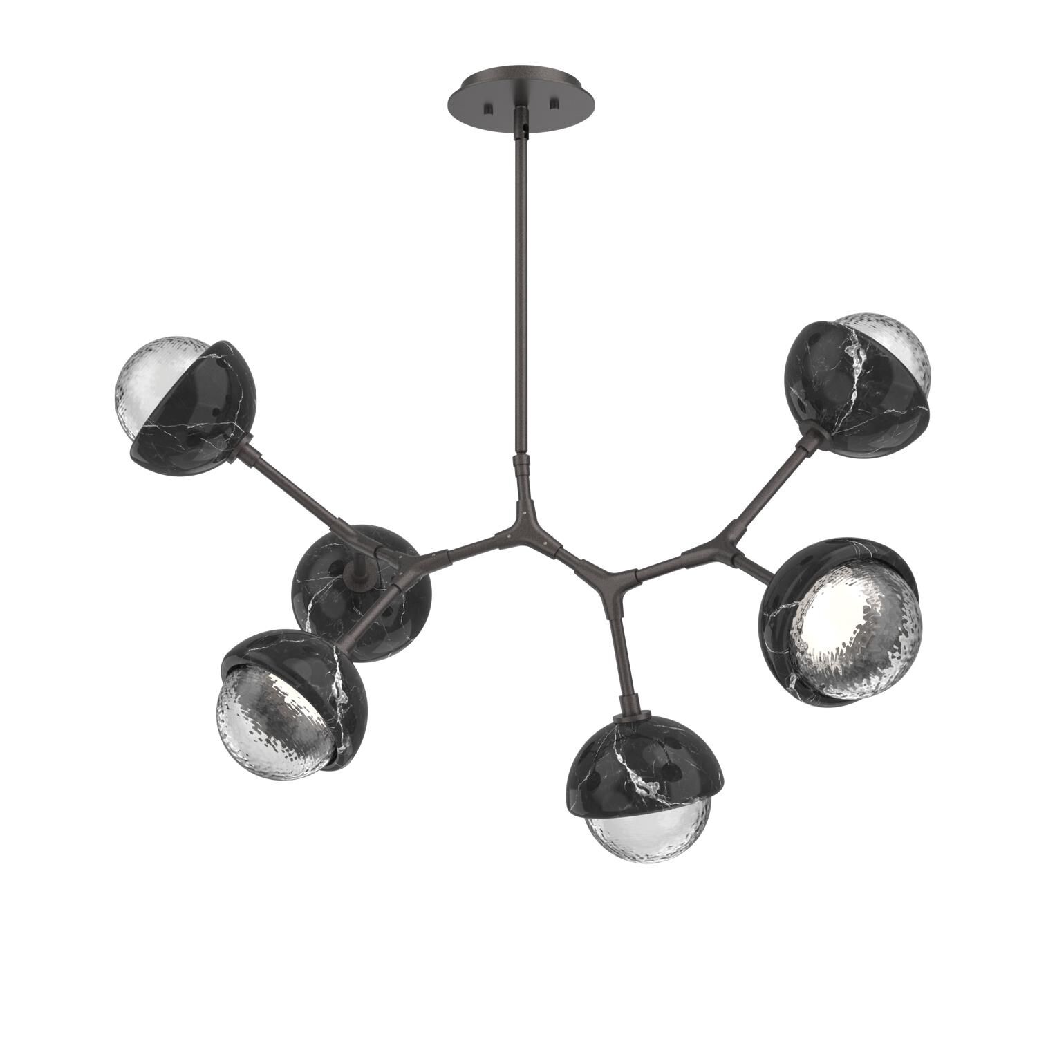Shown in Graphite finish and Clear glass and Black Marble accent