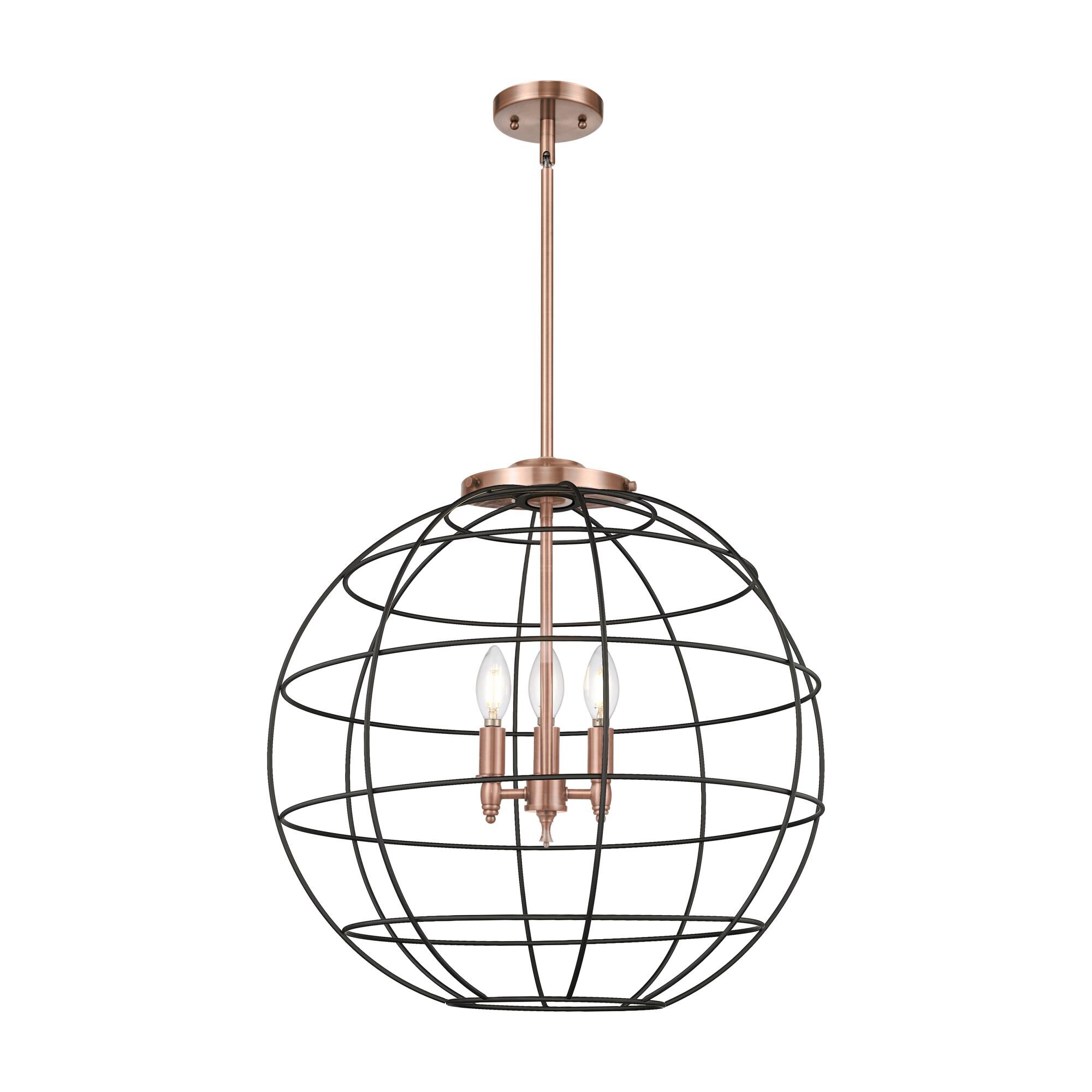 Shown in Antique Copper finish and Matte Black shade