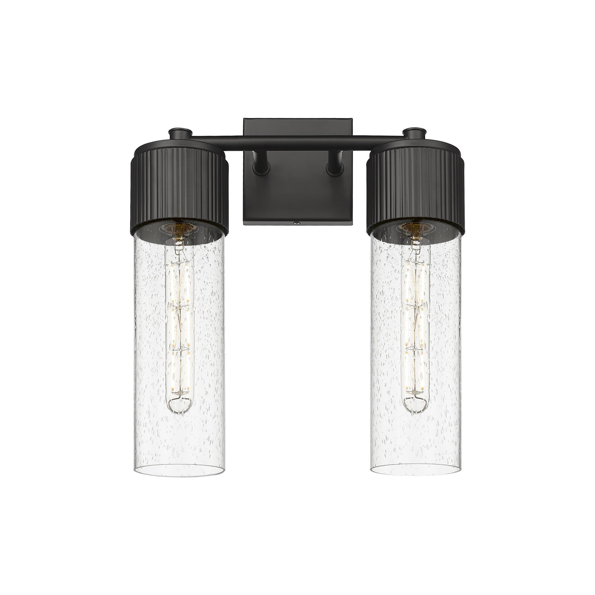 Shown in Matte Black finish and Seedy glass