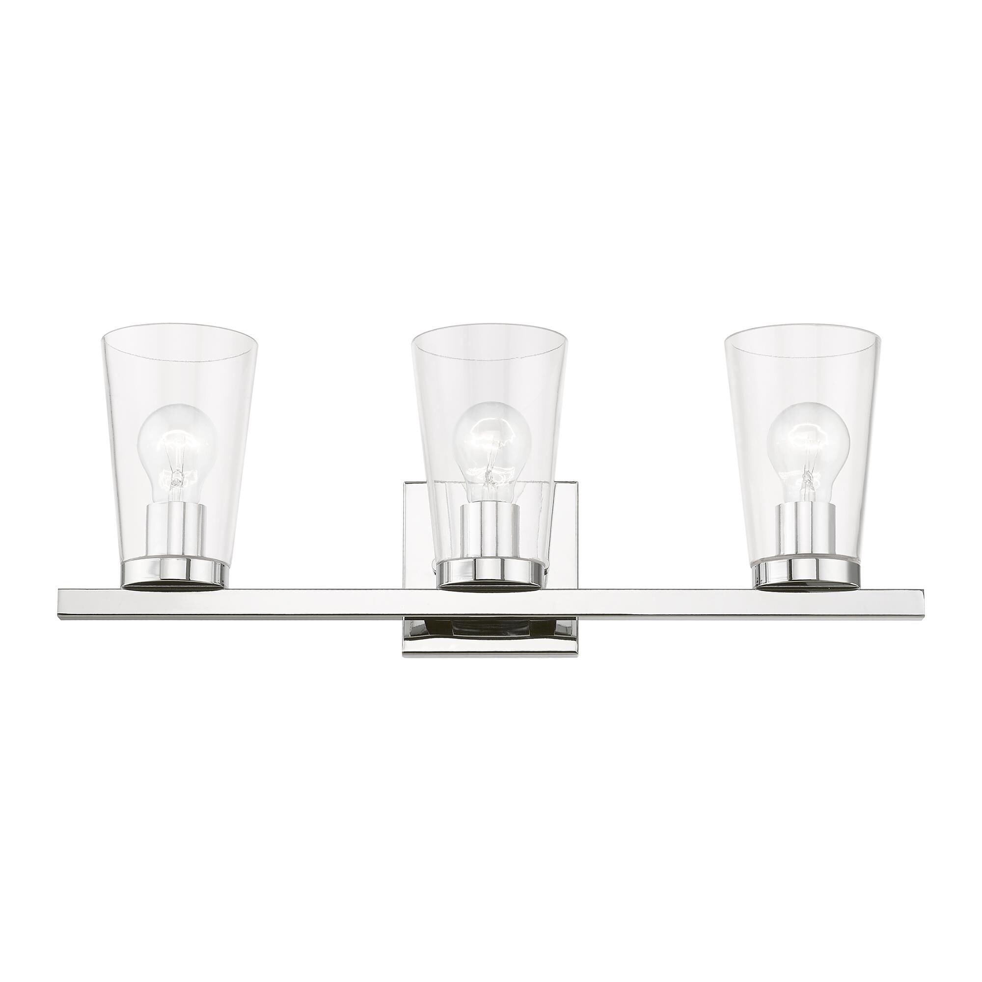 Shown in Polished Chrome finish and Clear glass