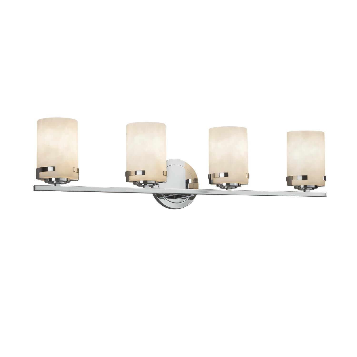 Shown in Polished Chrome finish and Clouds Resin glass and Cylinder with Flat Rim in Clouds Resin shade and Cylinder with Flat Rim accent