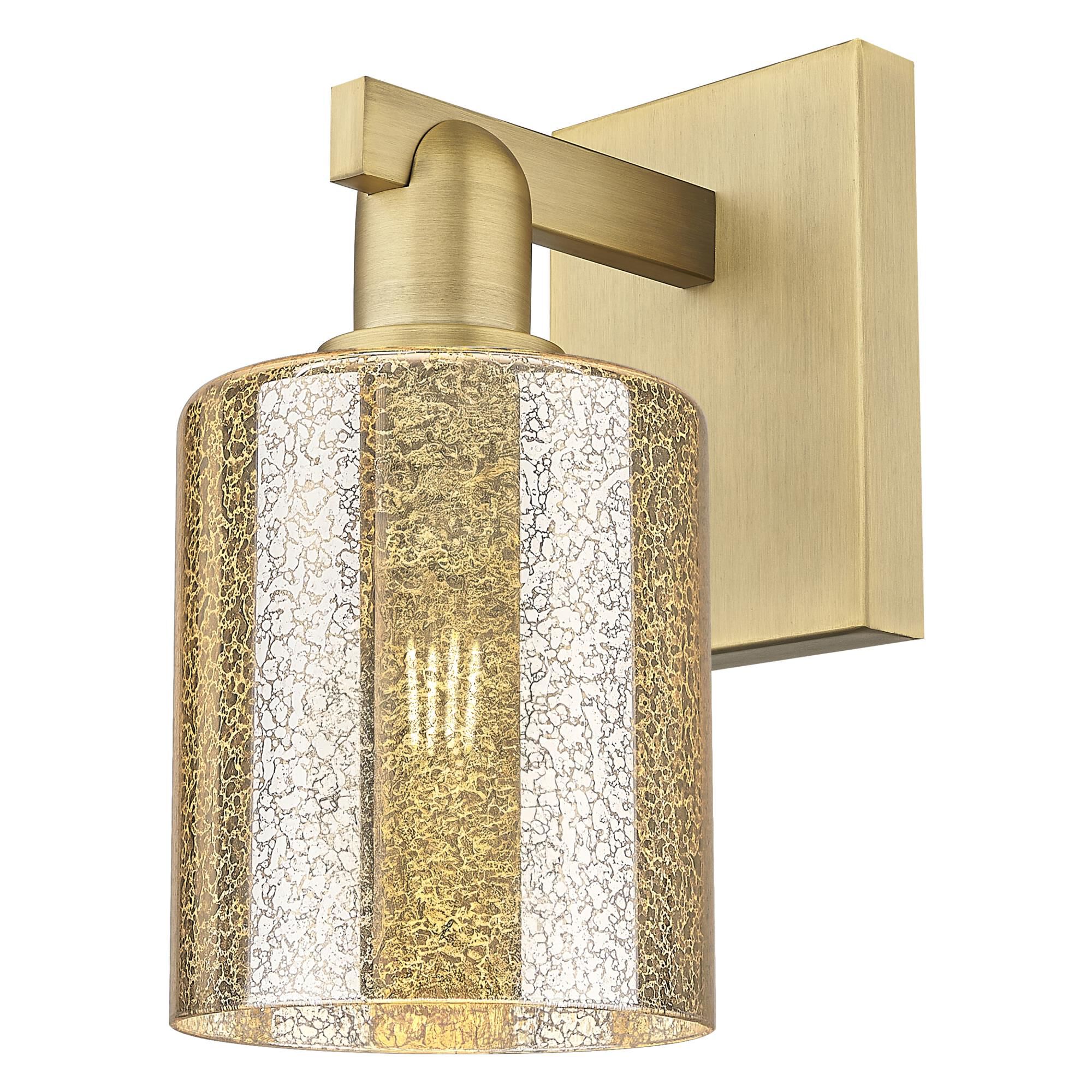 Shown in Brushed Brass finish and Mercury glass