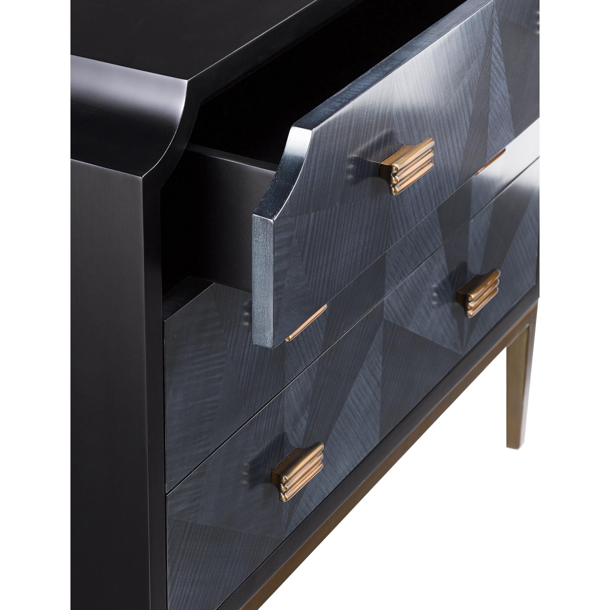 Shown in Dark Sapphire/Caviar Black/Antique Brass finish