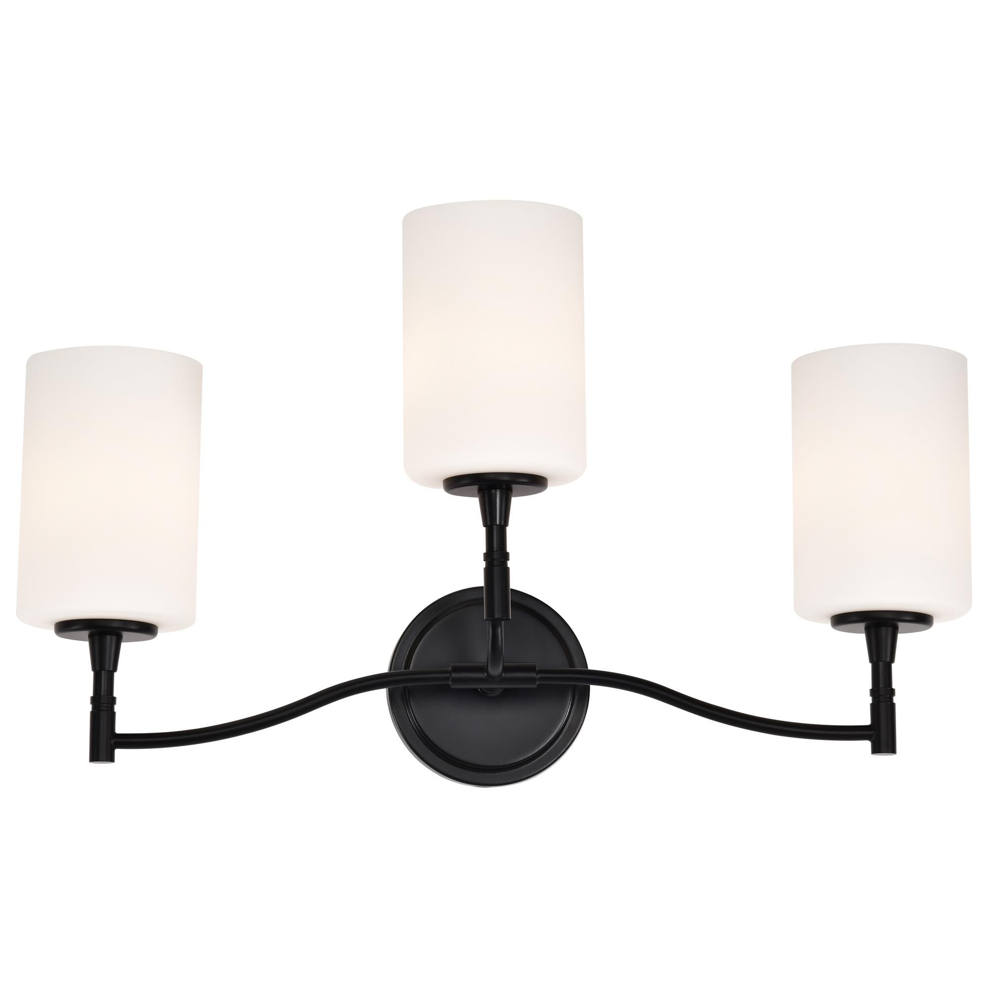 Shown in Matte Black finish and White Opal glass