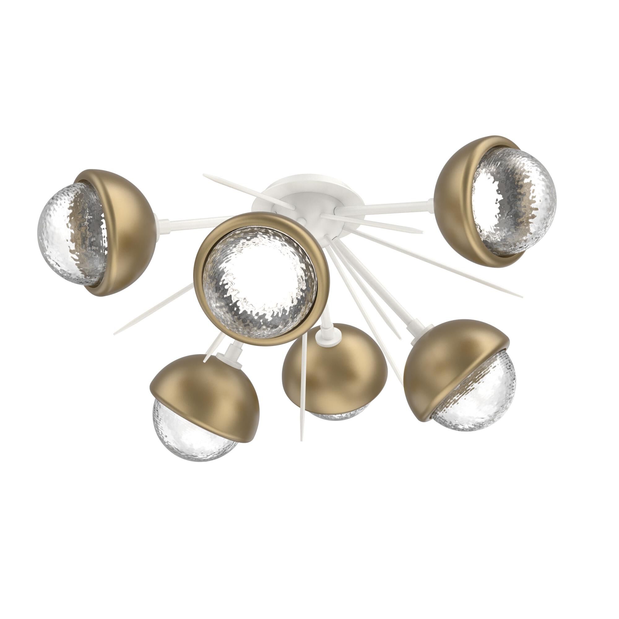 Shown in Salt White finish and Clear glass and Gilded Brass accent