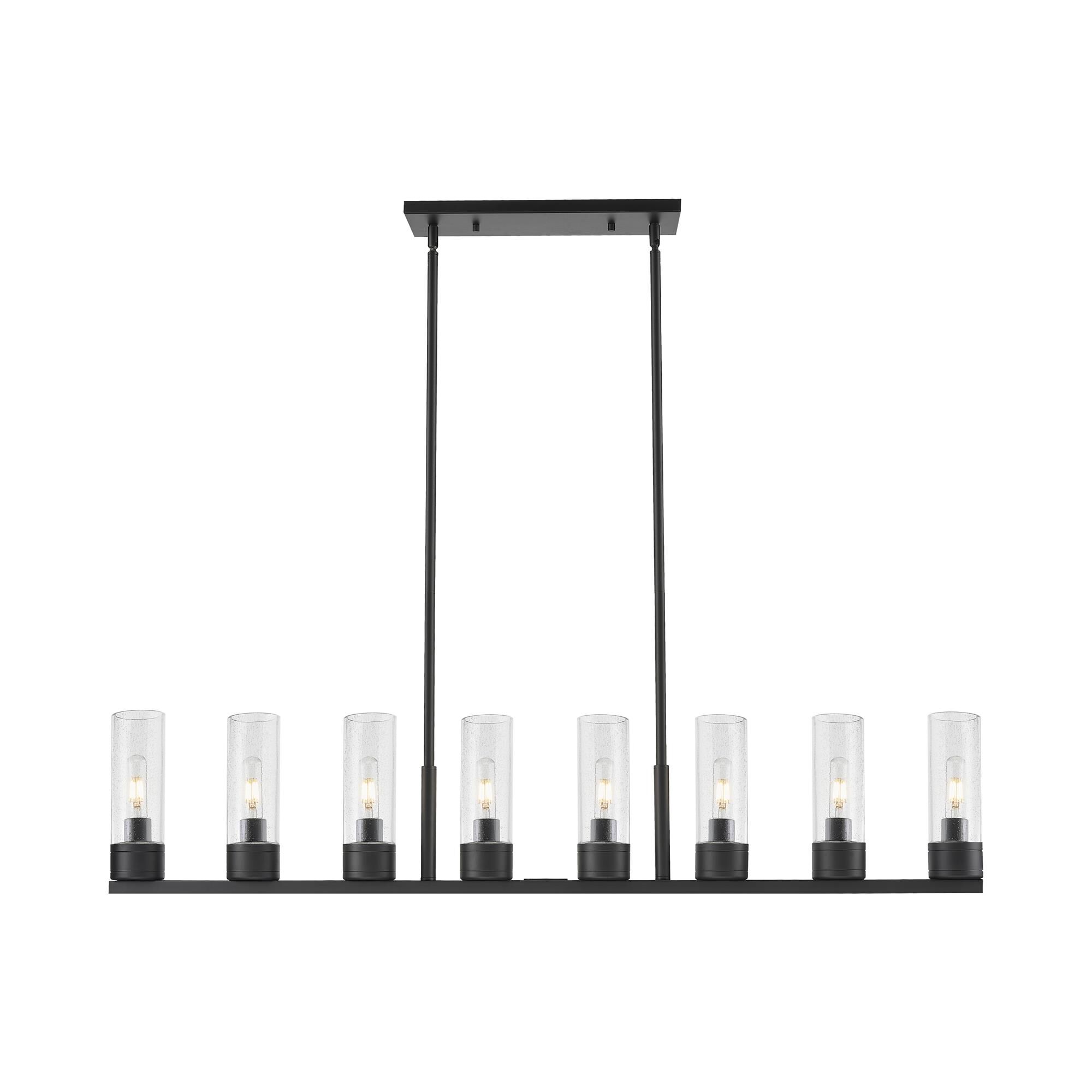 Shown in Matte Black finish and Seedy glass