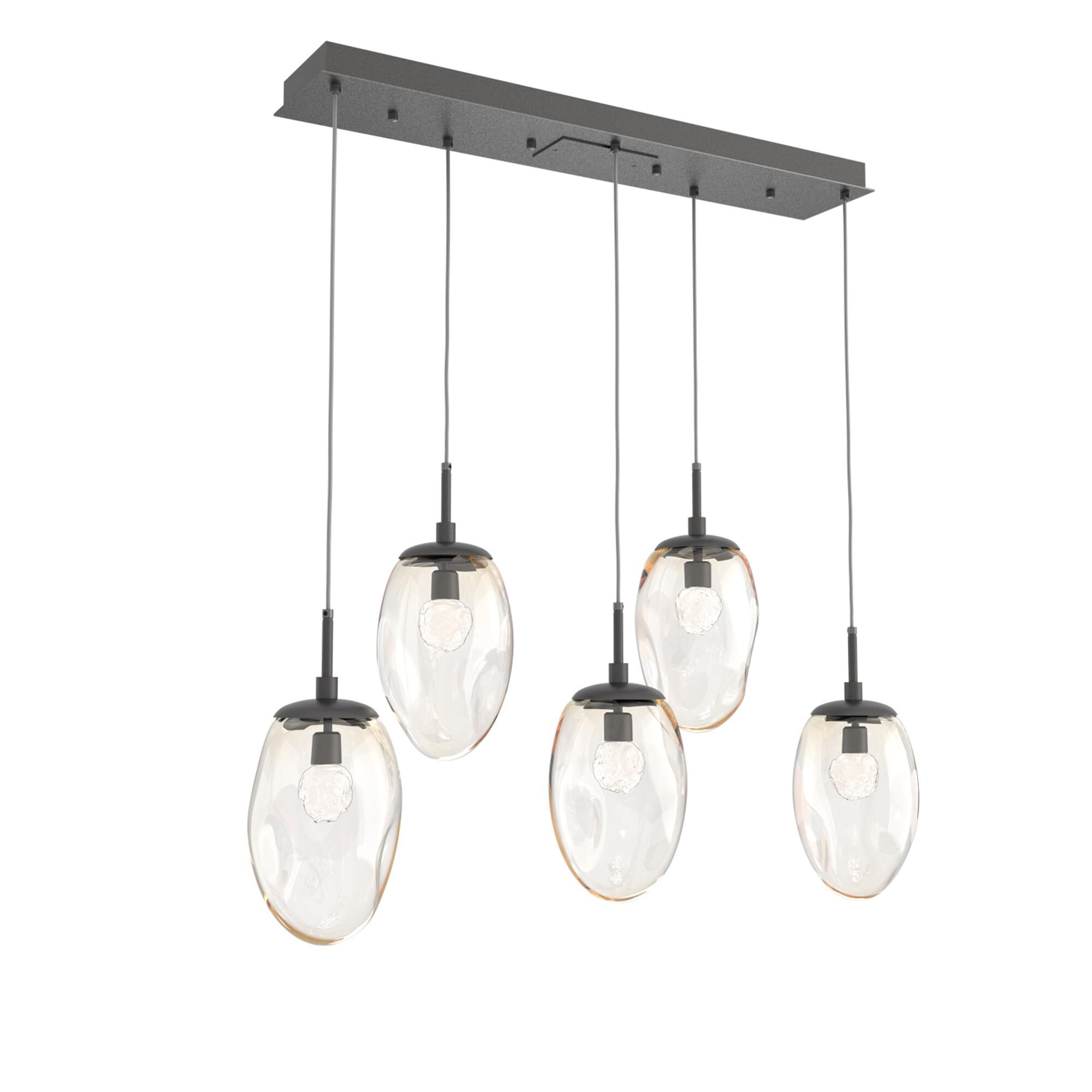 Shown in Graphite finish and Floret Inner And Amber Outer glass