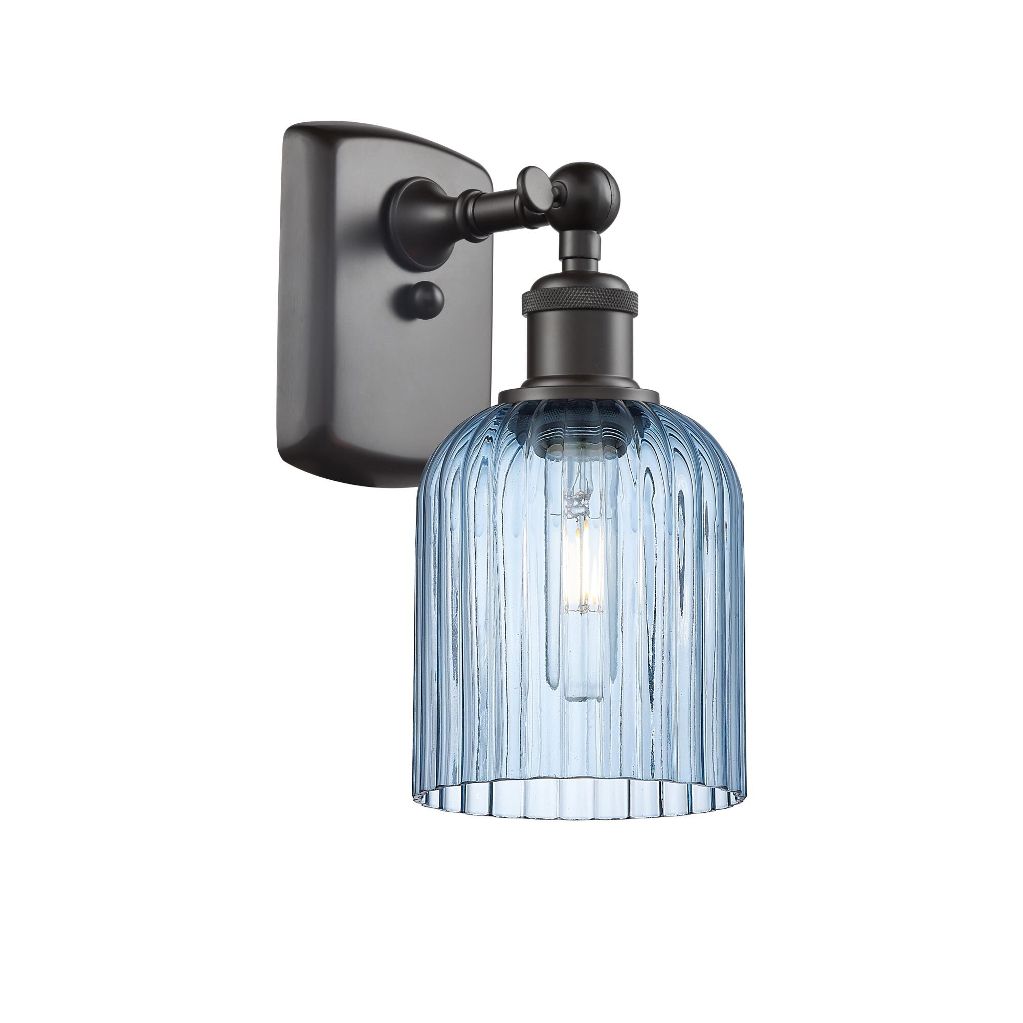 Shown in Oil Rubbed Bronze finish and Princess Blue shade