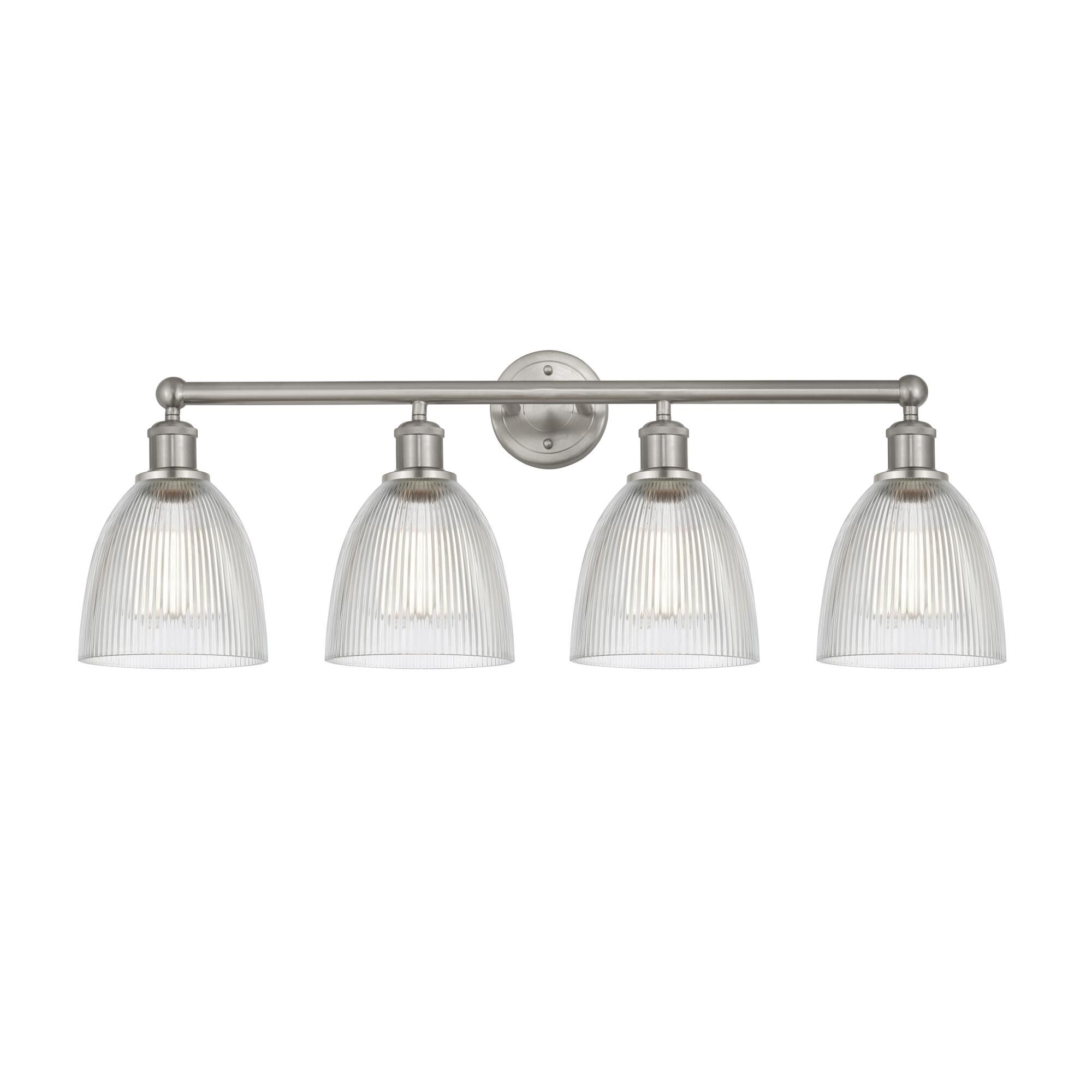 Shown in Brushed Satin Nickel, Clear finish and Clear glass and Clear Glass shade