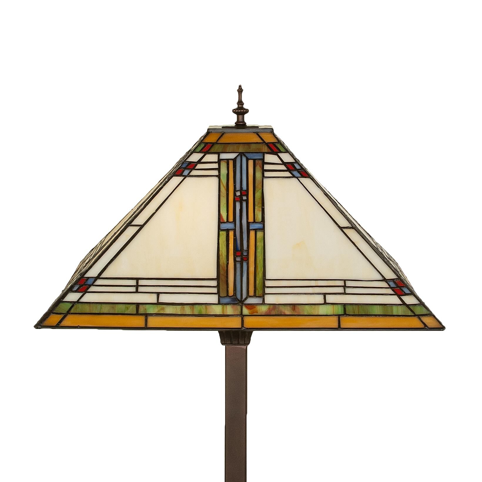 Shown in Mahogany Bronze finish and Ruby;Beige;White glass