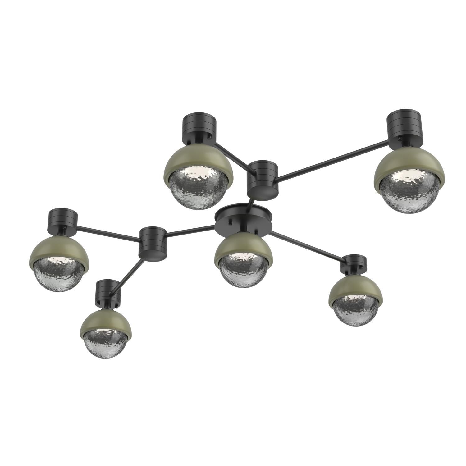 Shown in Matte Black finish and Smoke glass and Sage Green accent