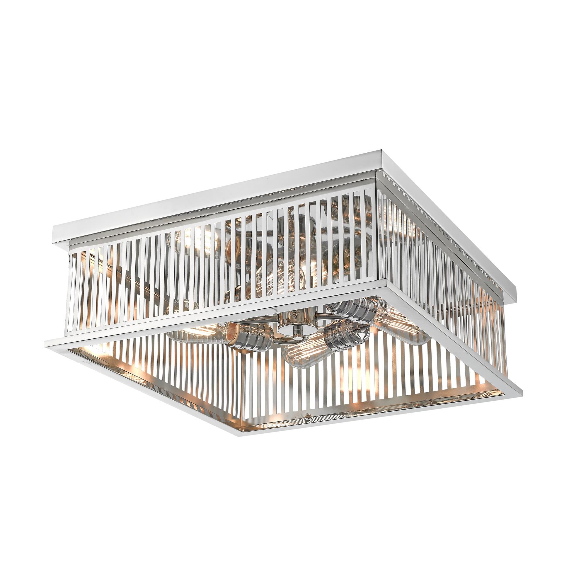 Shown in Polished Nickel finish and Steel glass and Steel shade