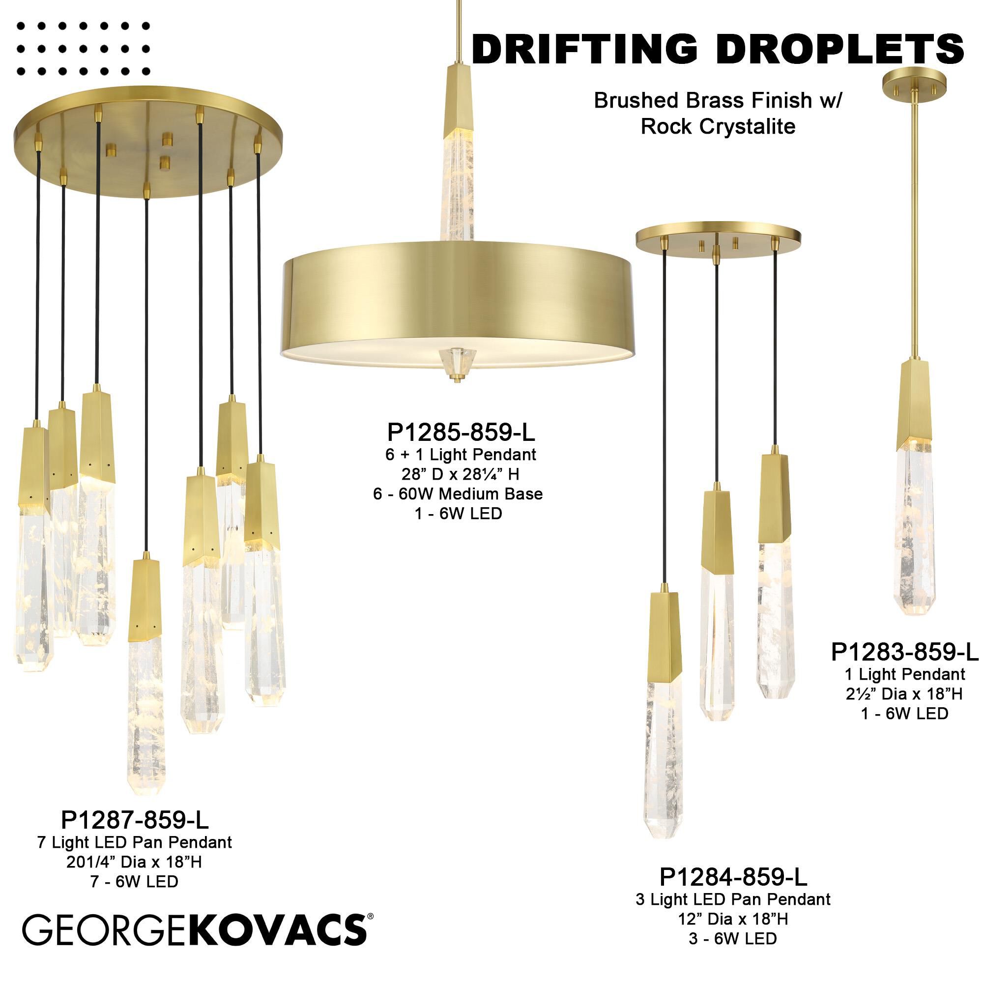 Drifting Droplets Multi Light Pendant by Kovacs