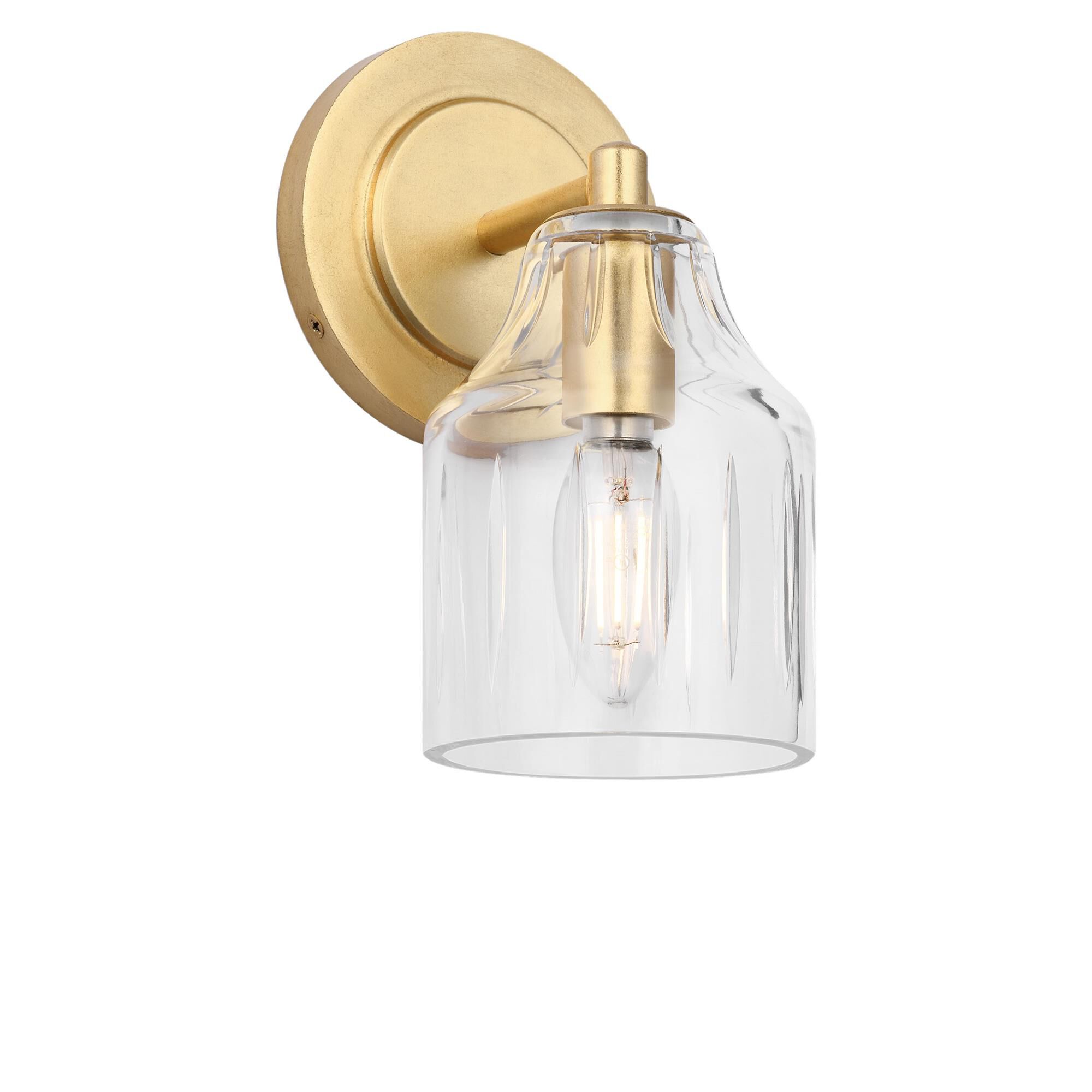 Shown in Gild finish and Hand Cut Clear glass