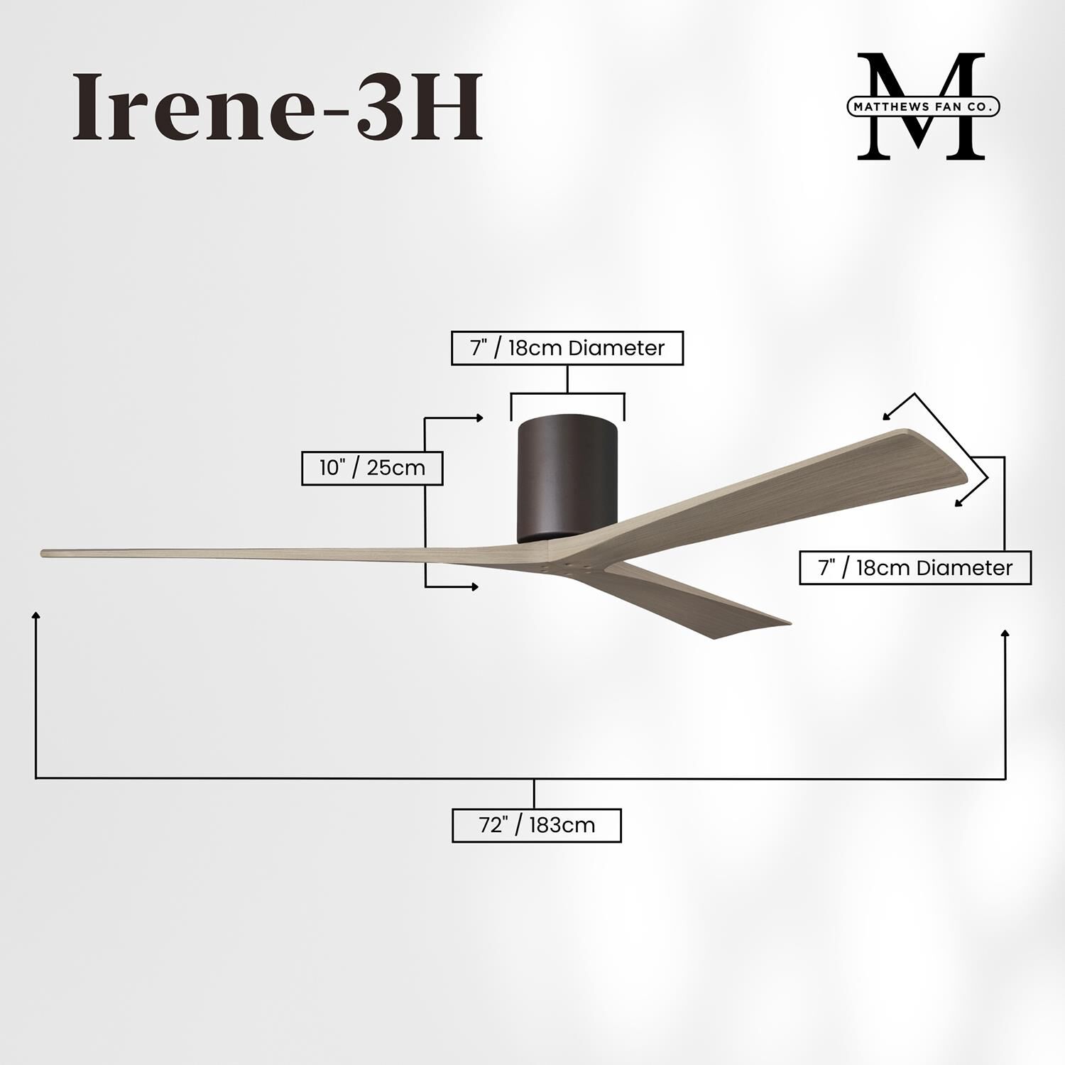 Irene 72 Inch Flush Mount Fan by Matthews Fan Company