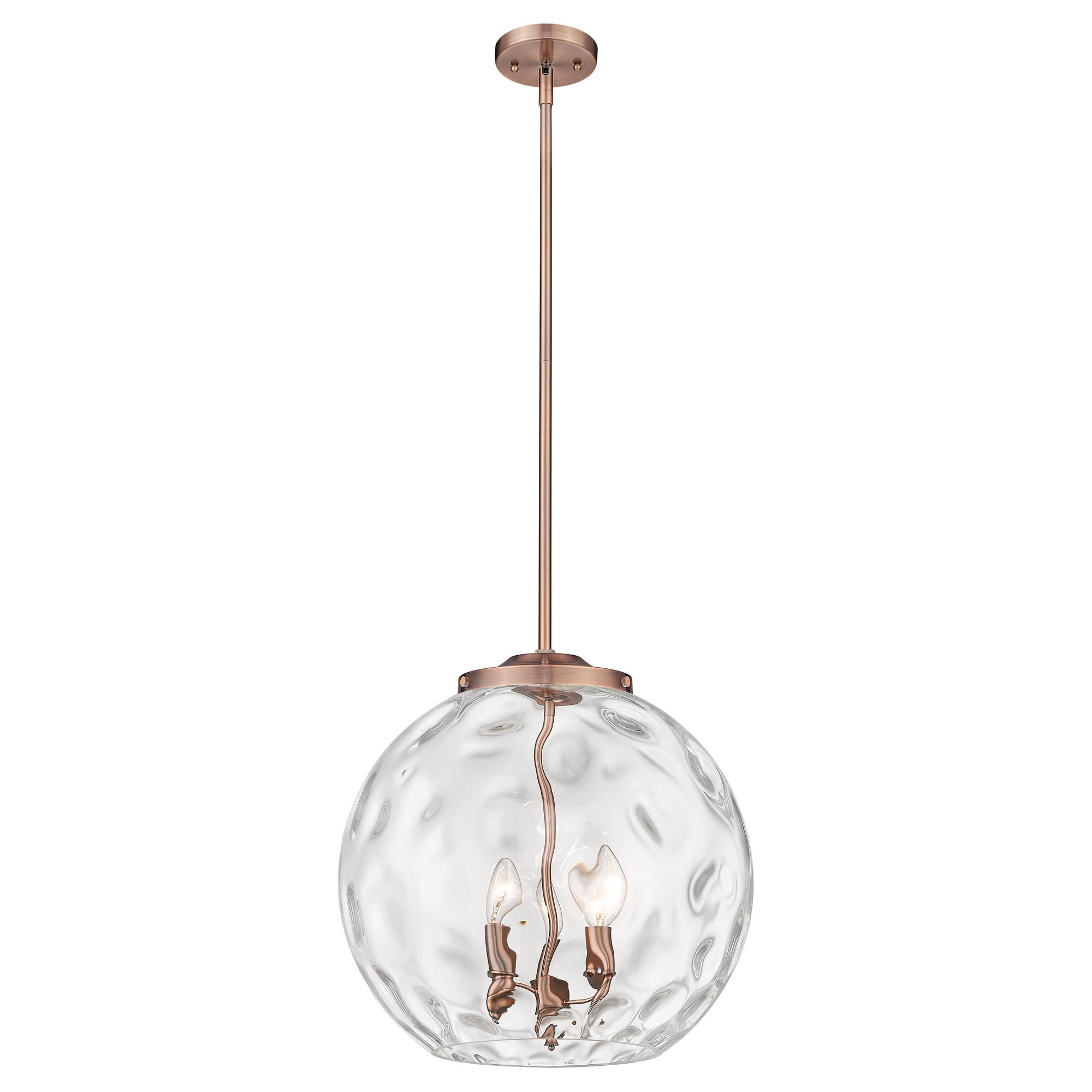Shown in Antique Copper finish and Clear glass