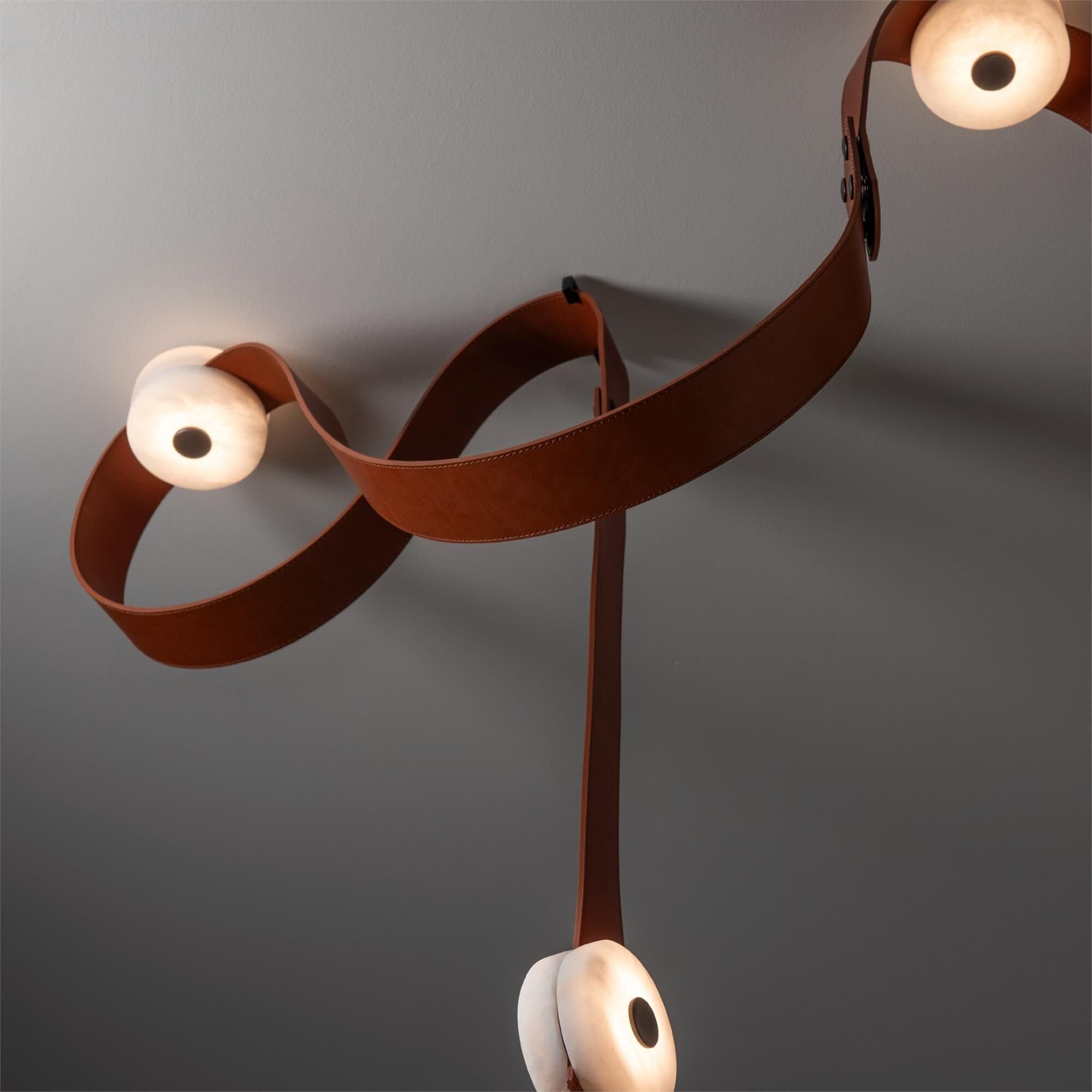 Shown in Black finish and Alabaster shade and Chestnut accent
