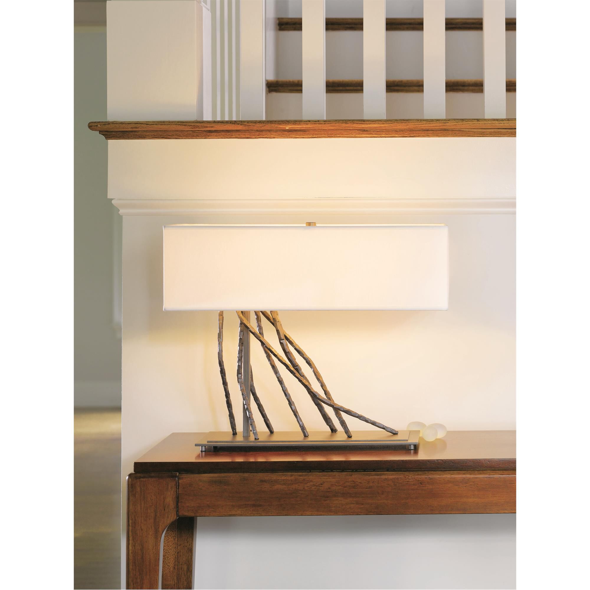 Shown in Vintage Platinum finish and Natural Anna shade