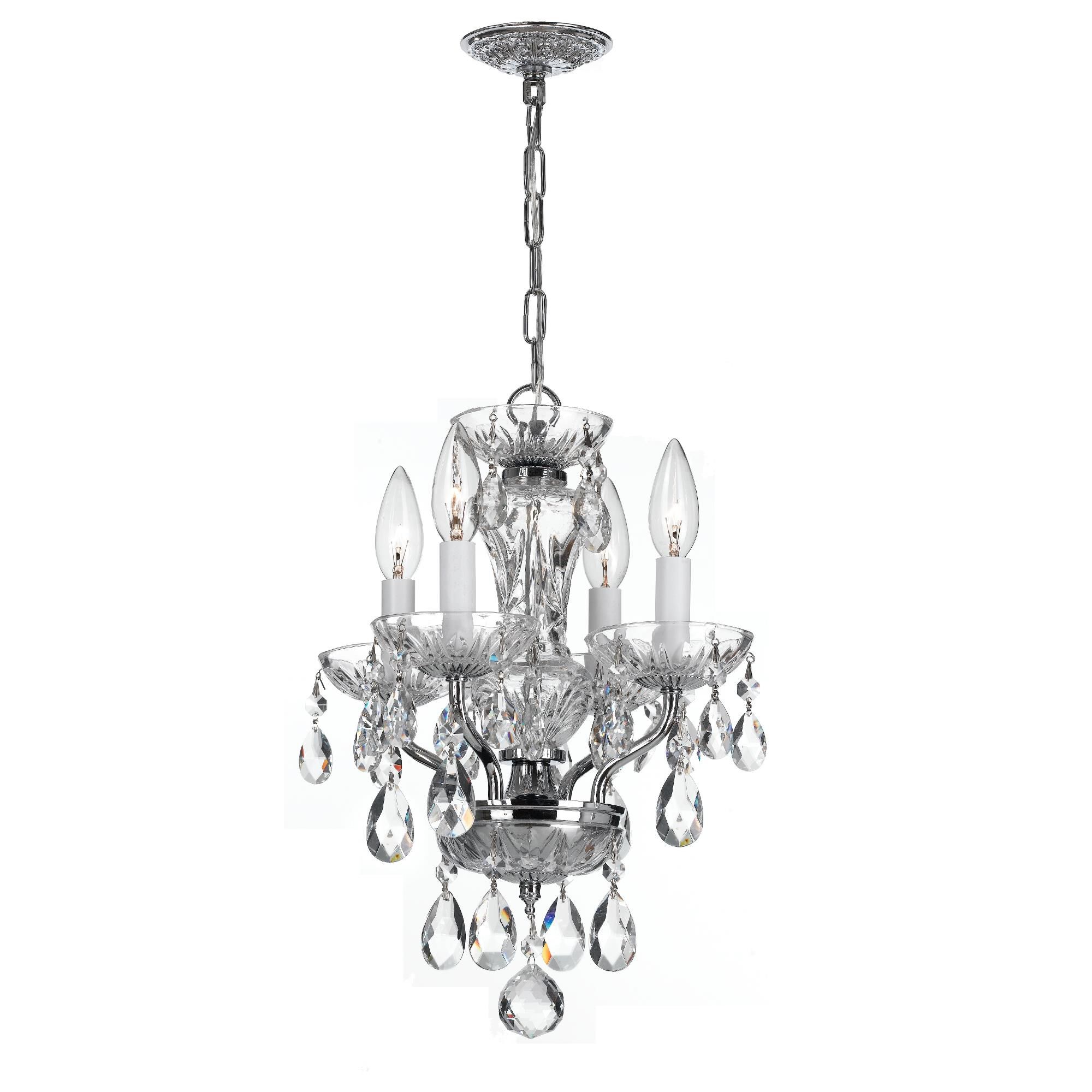 Traditional Crystal 11 Inch 4 Light Mini Chandelier by Crystorama