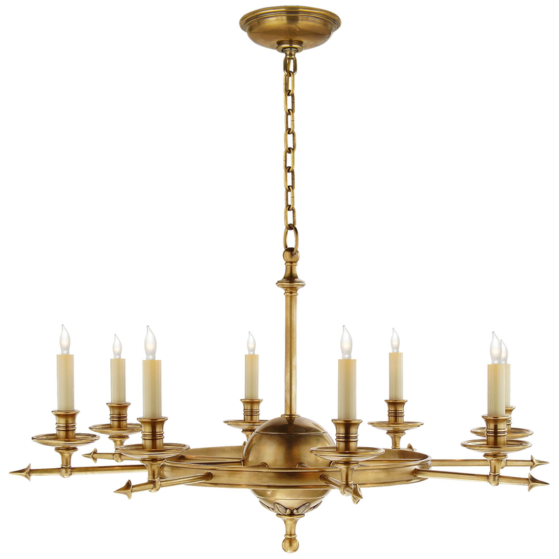 Chapman & Myers Leaf And Arrow 34 Inch 8 Light Chandelier by Visual Comfort Signature Collection