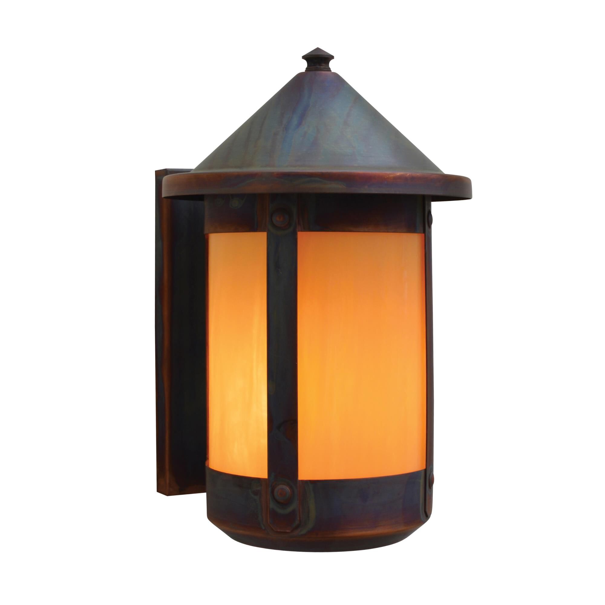 Shown in Raw Copper finish and Tan glass