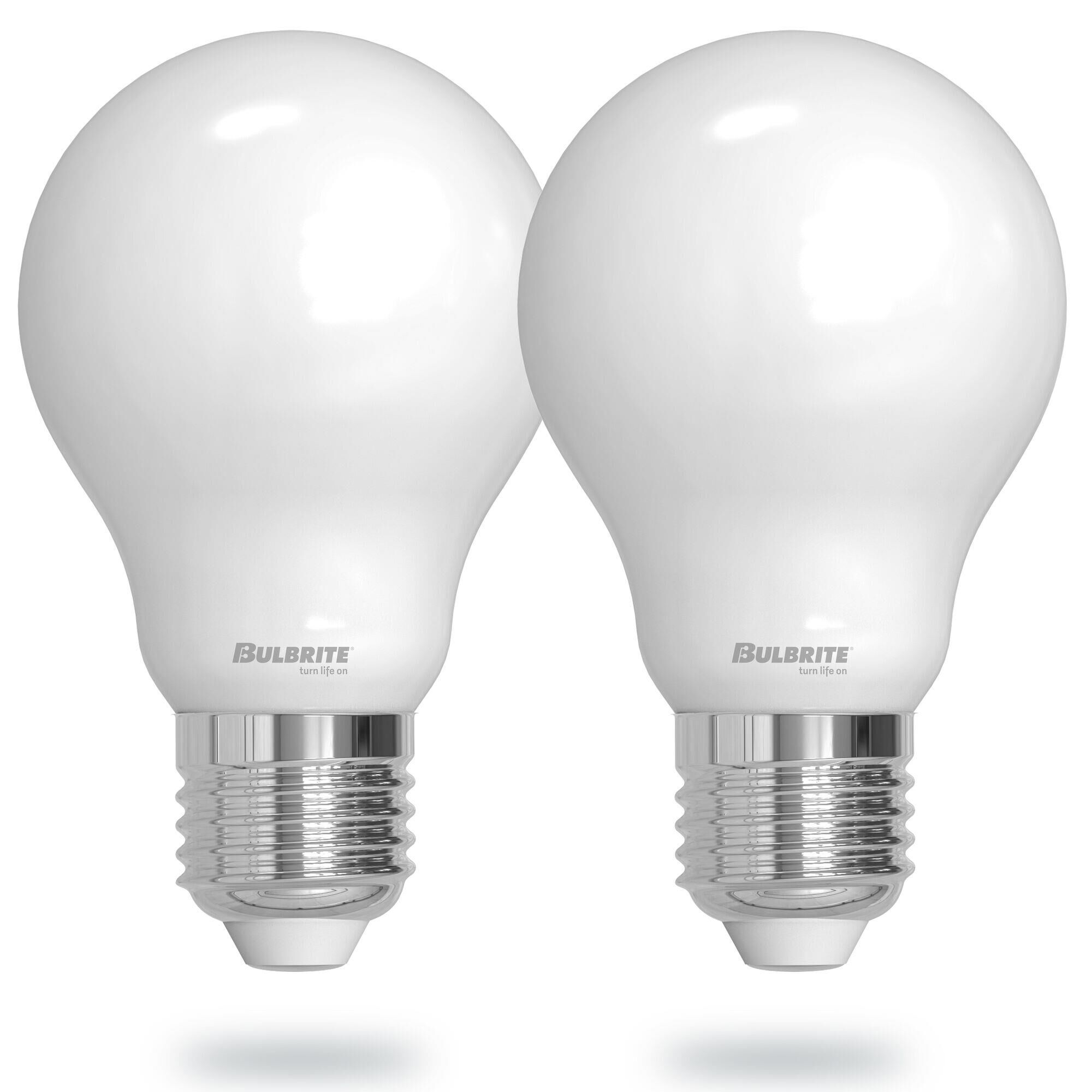 Warm Dims 9 Watt LED A19 3000K - 1800K Filament Milky Warm Dimmable (2 Pack),
