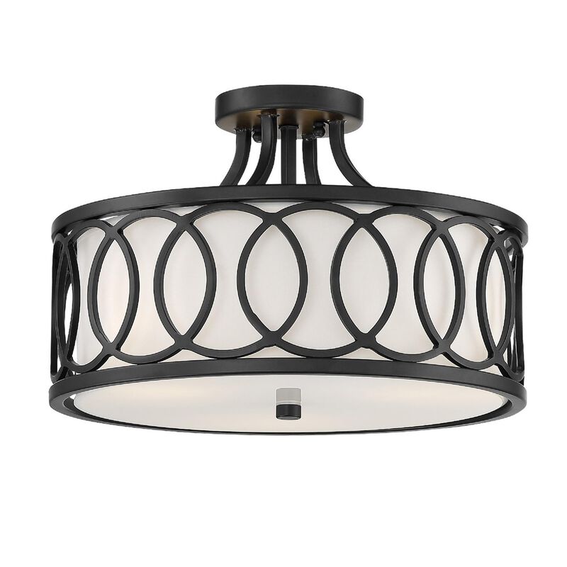 Libby Langdon Graham 15 Inch 3 Light Semi Flush Mount by Crystorama