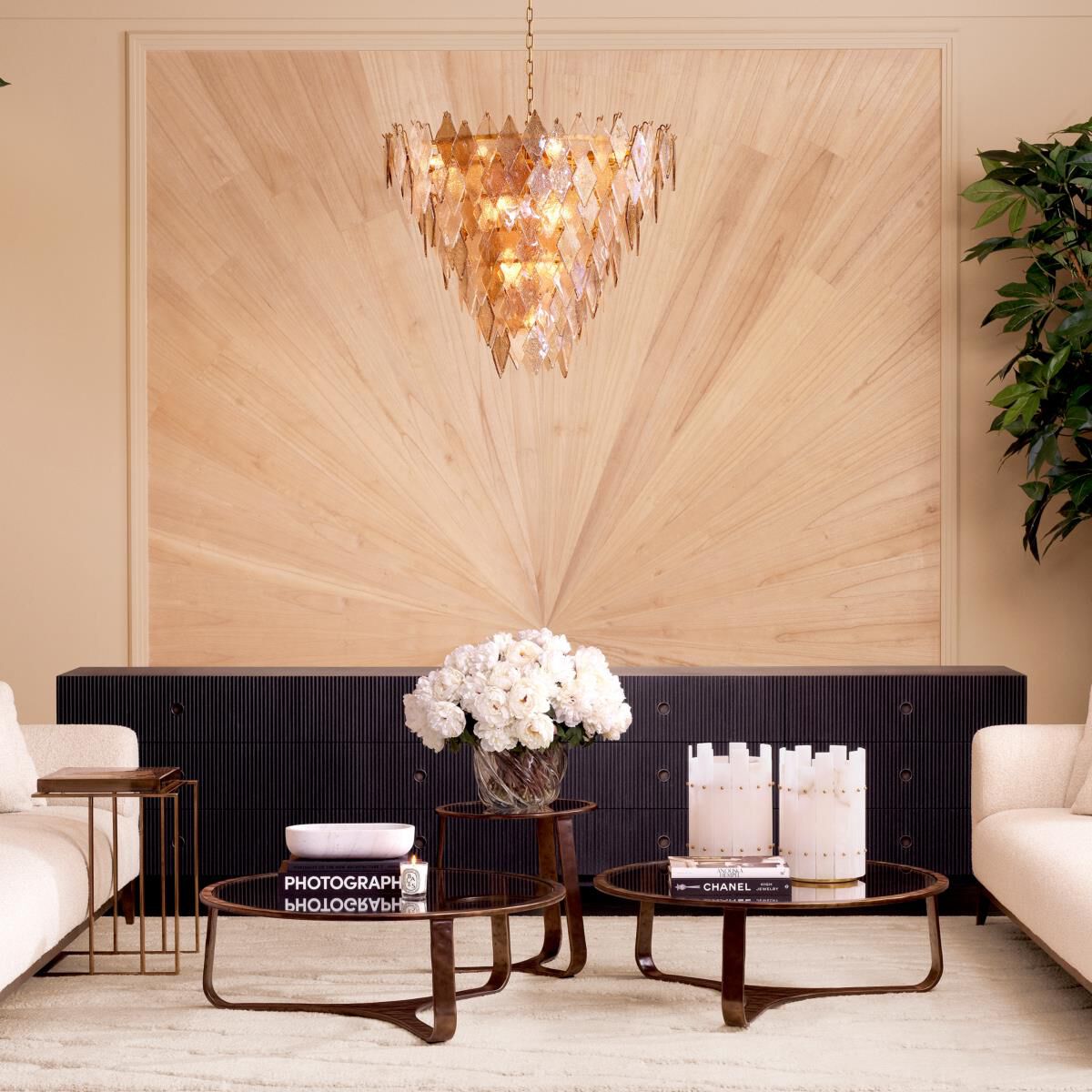 Shown in Charcoal Oak Veneer, Bronze finish