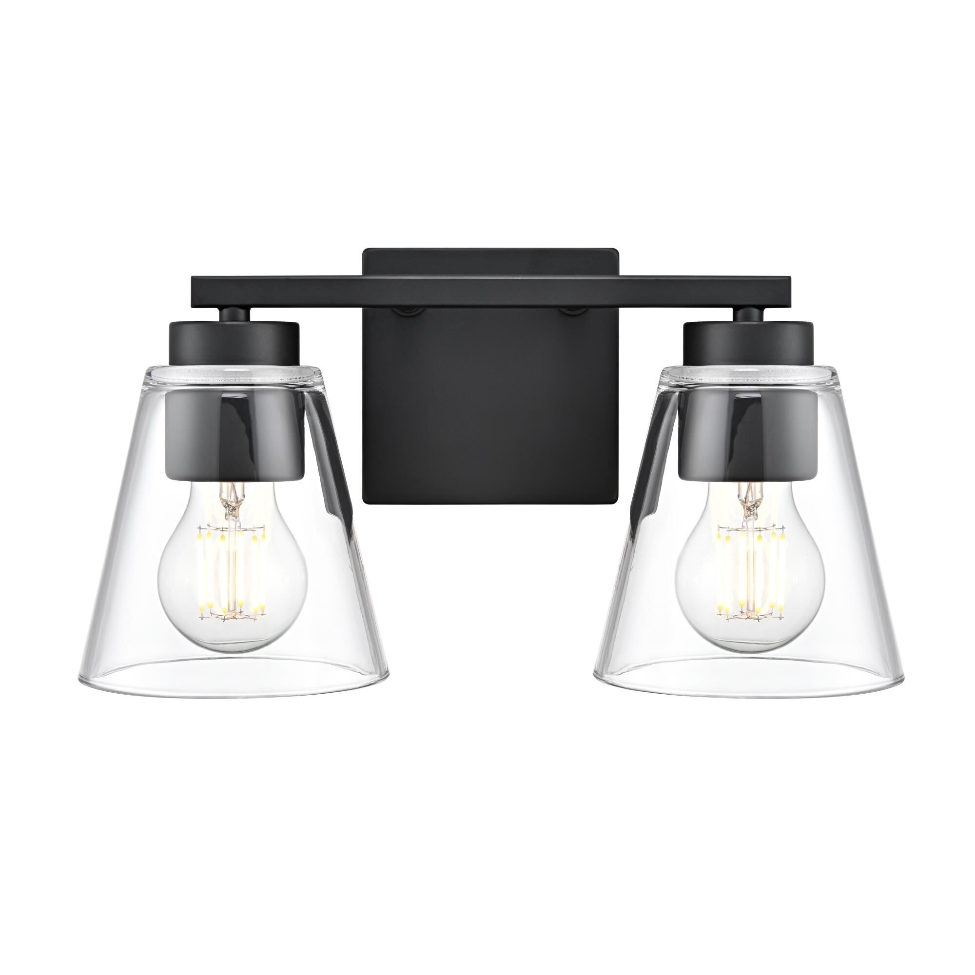 Shown in Matte Black finish and Clear glass