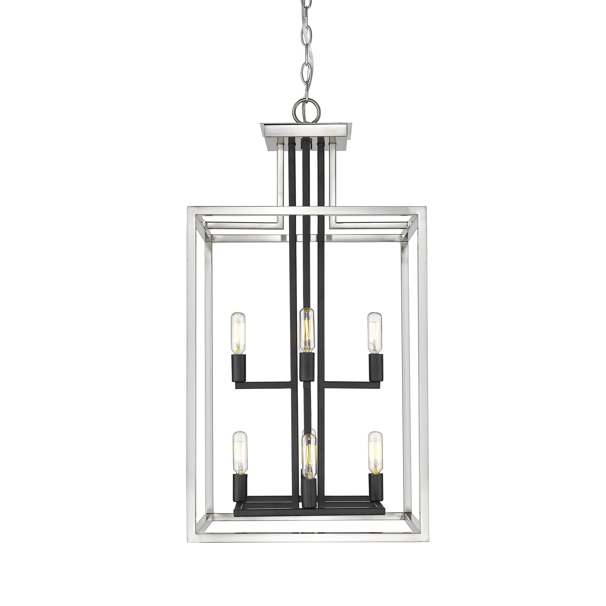 Shown in Brushed Nickel + Black finish and --- glass and --- shade