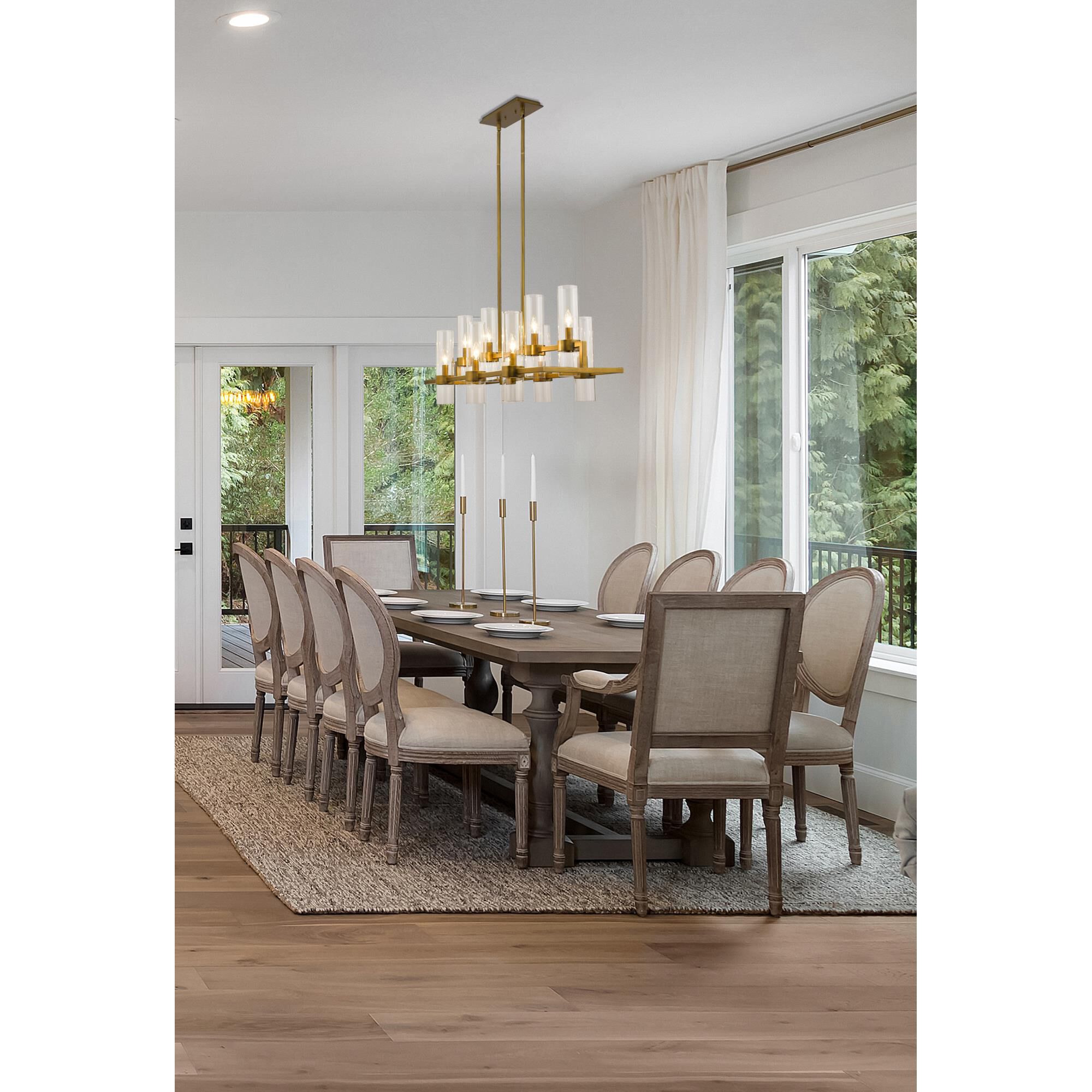 Shown in Rubbed Brass finish and Clear glass and No Shade shade