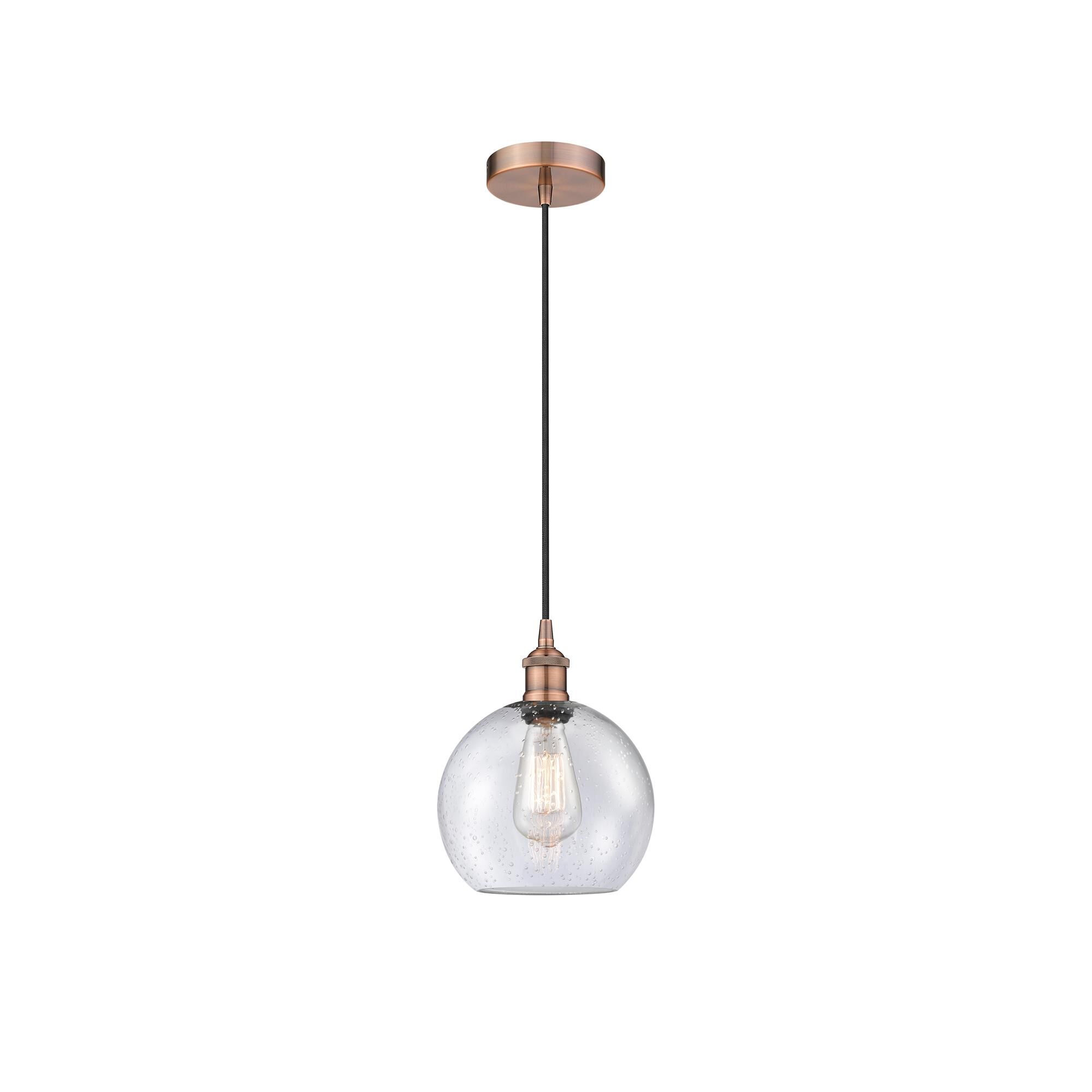 Shown in Antique Copper finish and Seedy Athens glass