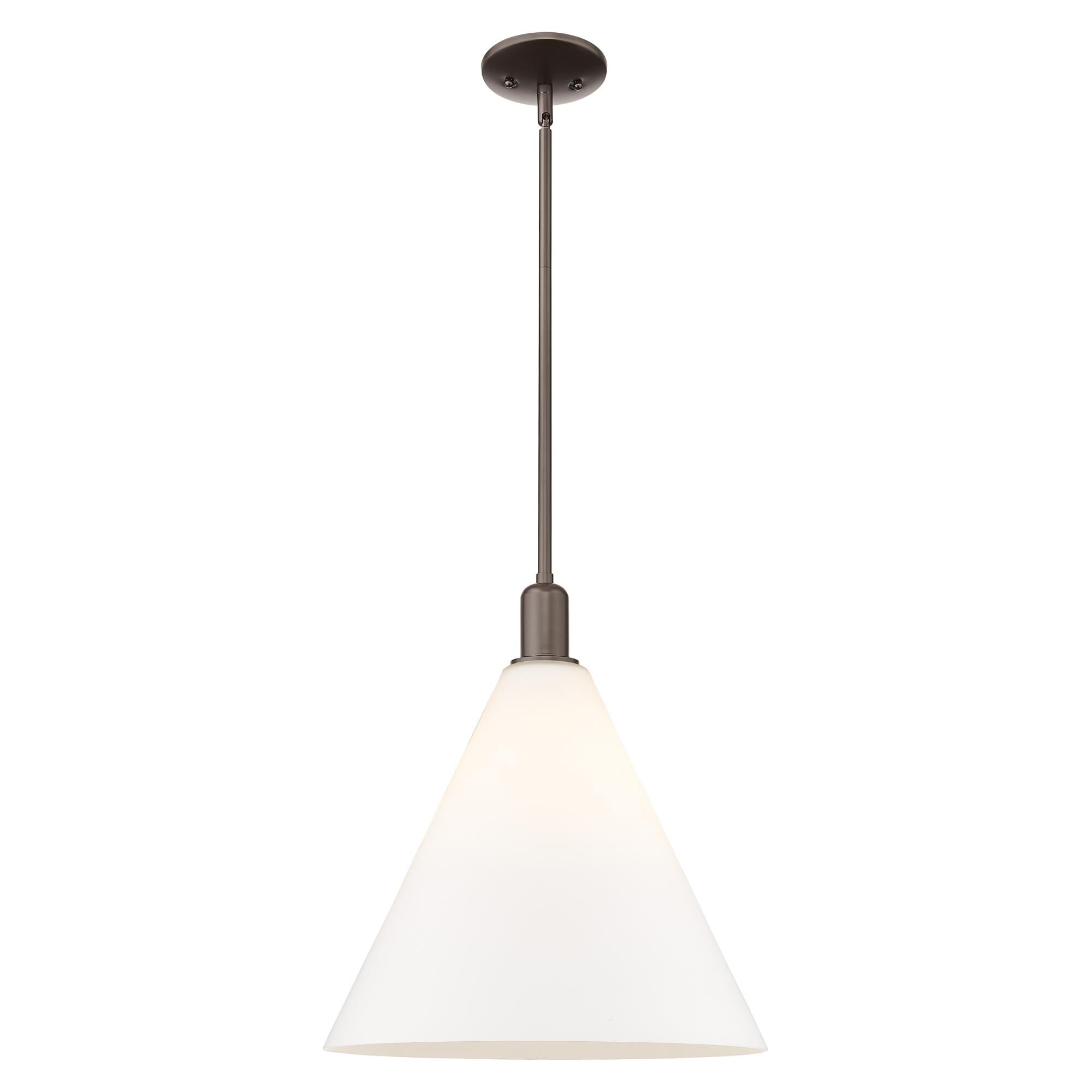 Shown in Oil Rubbed Bronze finish and Matte White glass