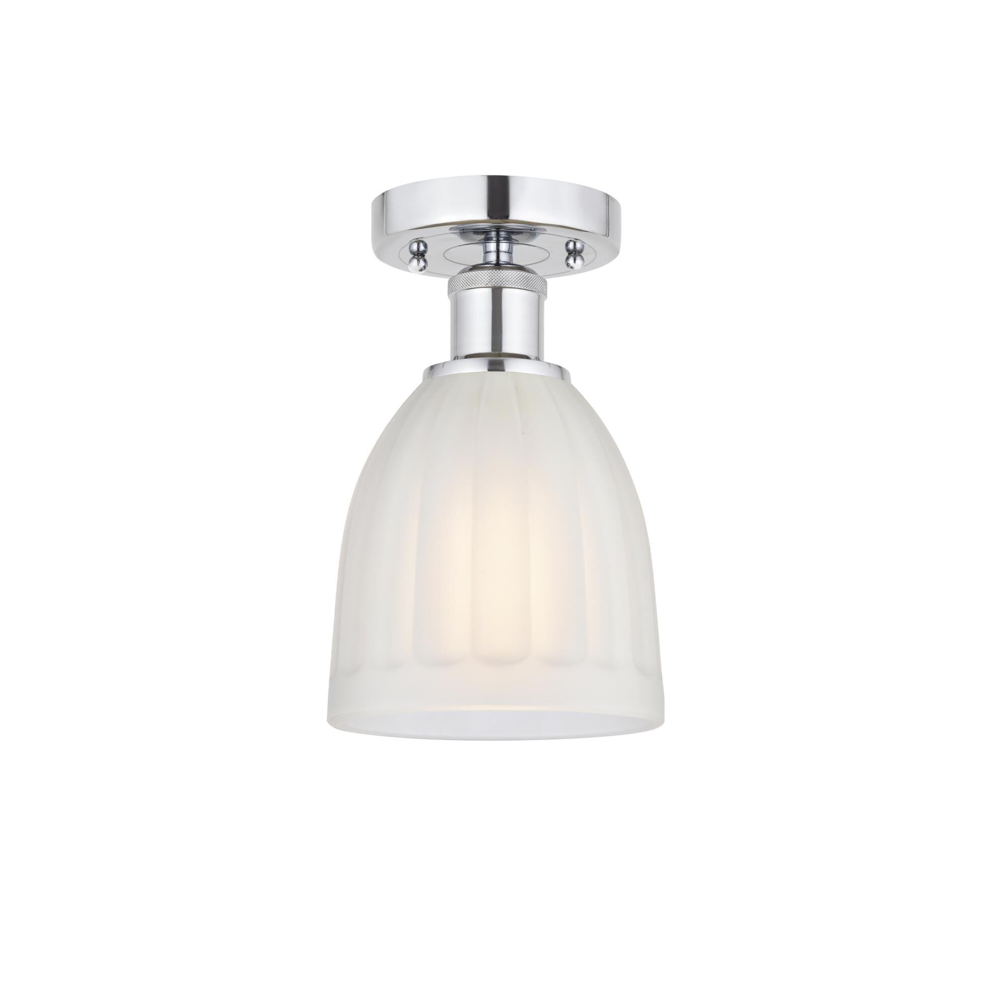 Shown in Polished Chrome, White finish and White glass and White Glass shade