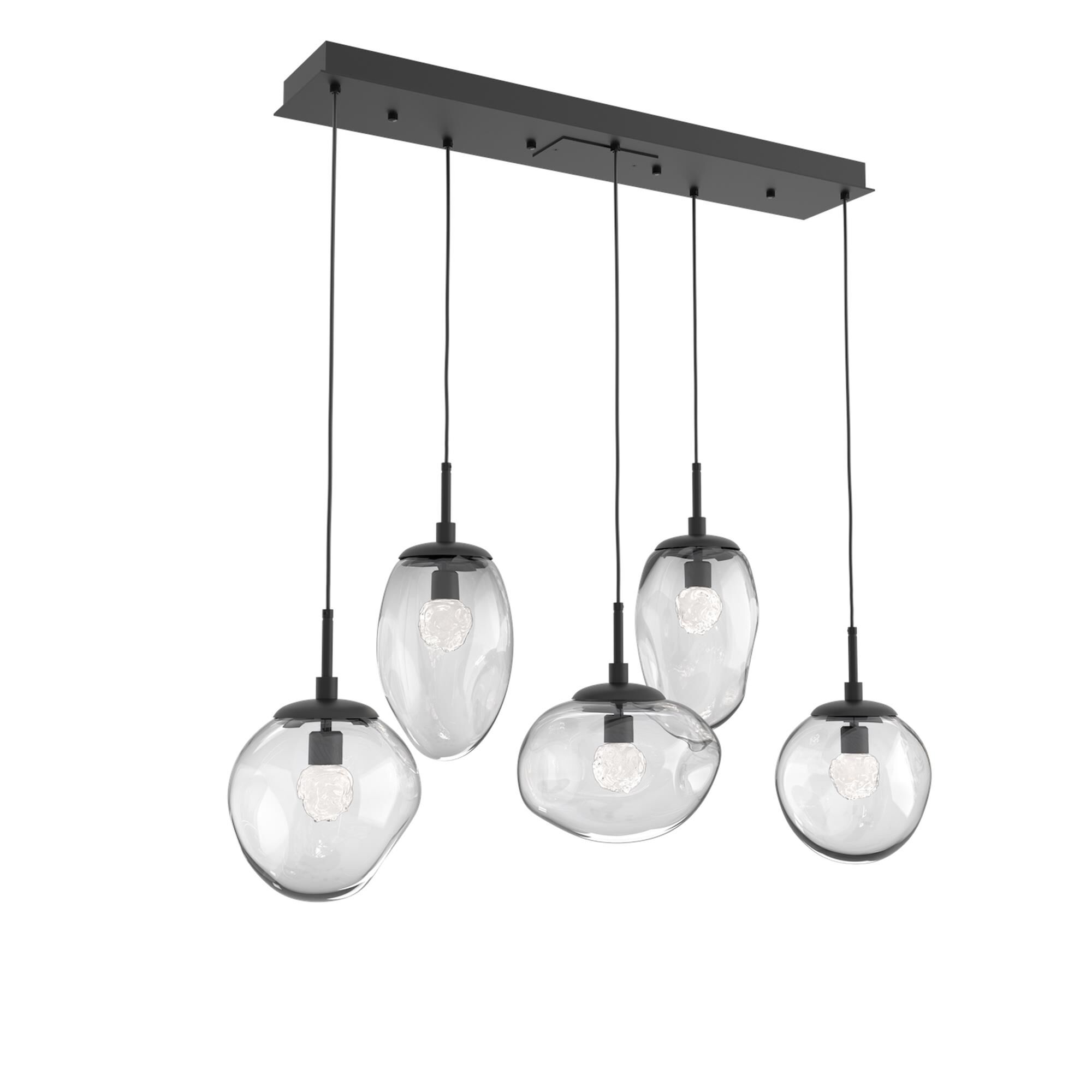 Shown in Matte Black finish and Floret Inner Clear Outer glass