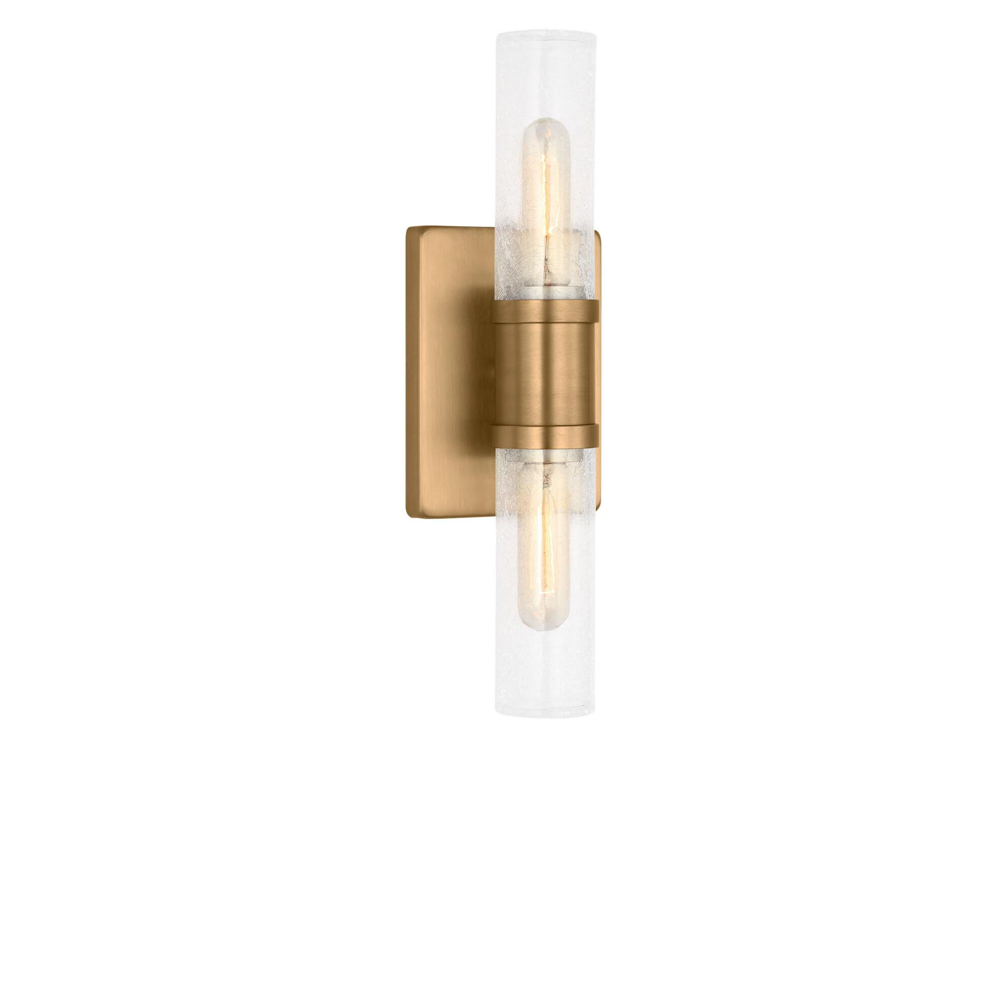 Shown in Satin Brass finish and Crackle  glass