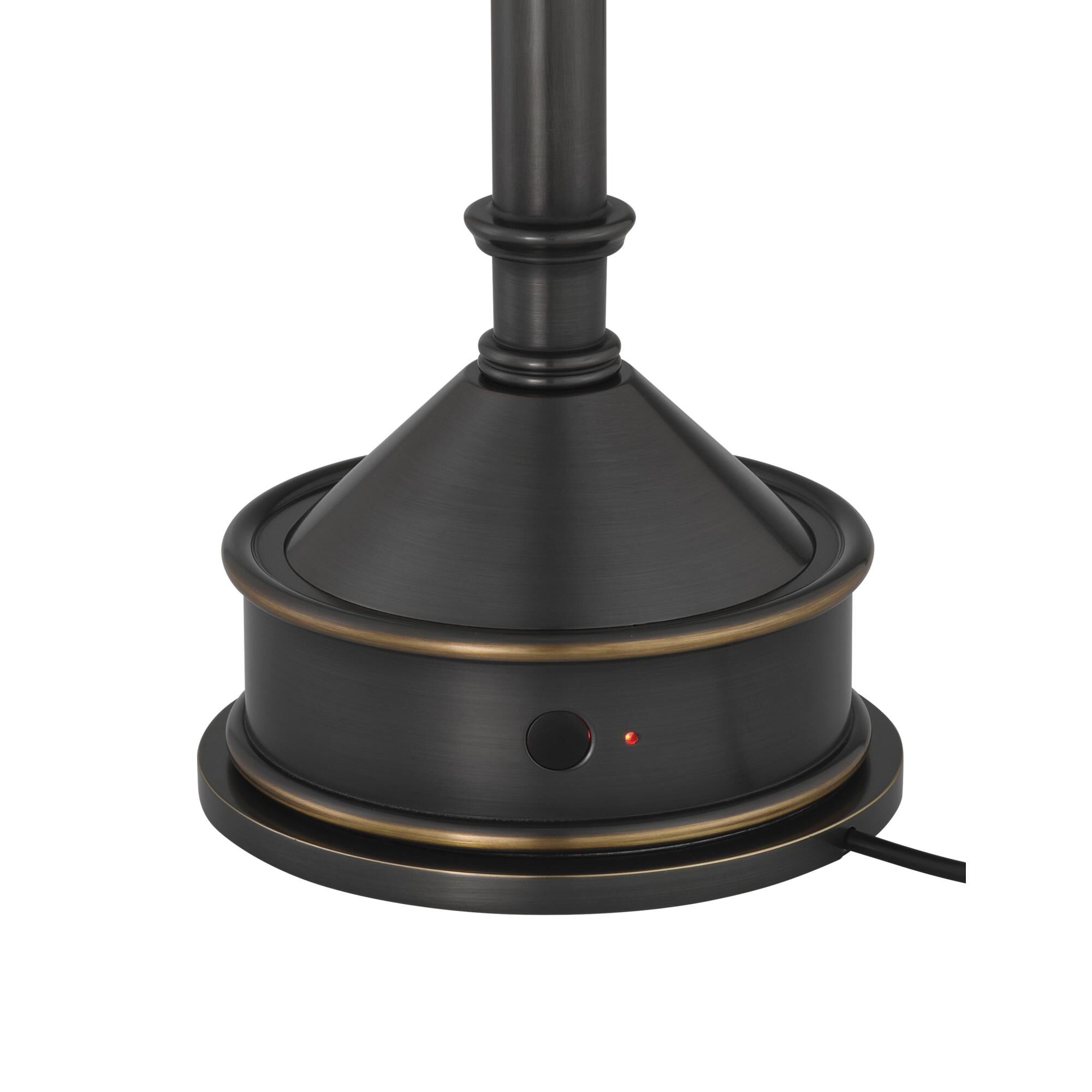 Shown in Oil Rubbed Bronze finish and Oil Rubbed Bronze Metal shade