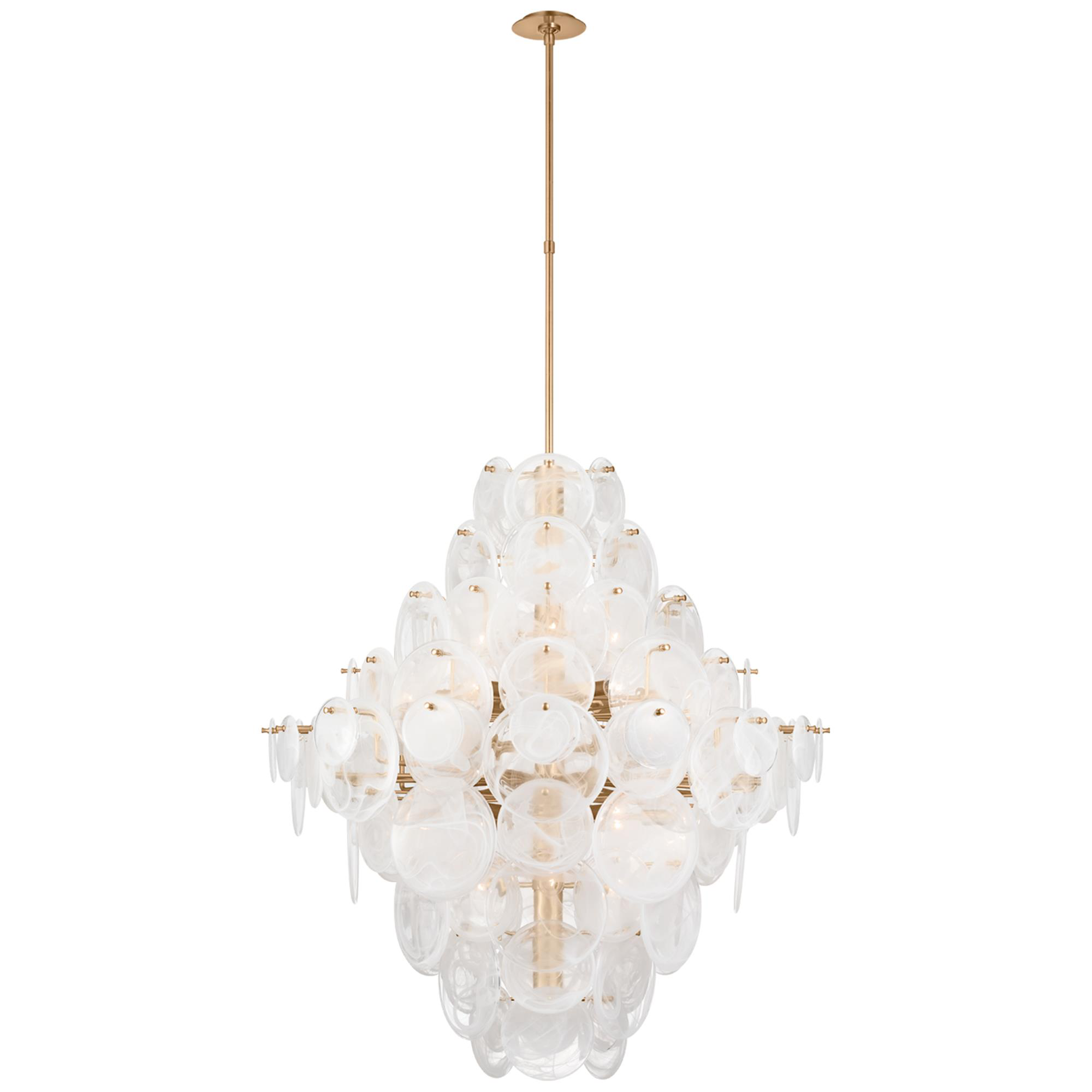 Shown in Gild finish and White Stripe glass