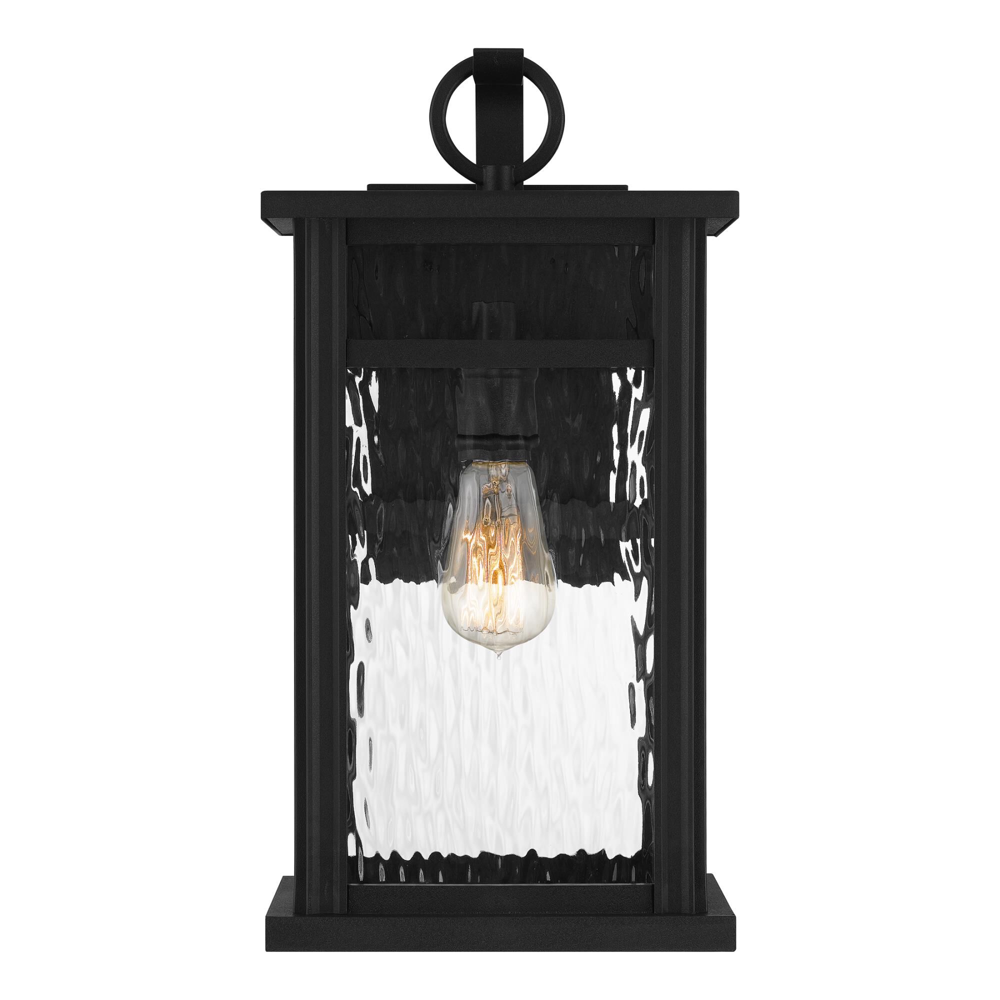 Shown in Earth Black finish and Clear Water Glass shade