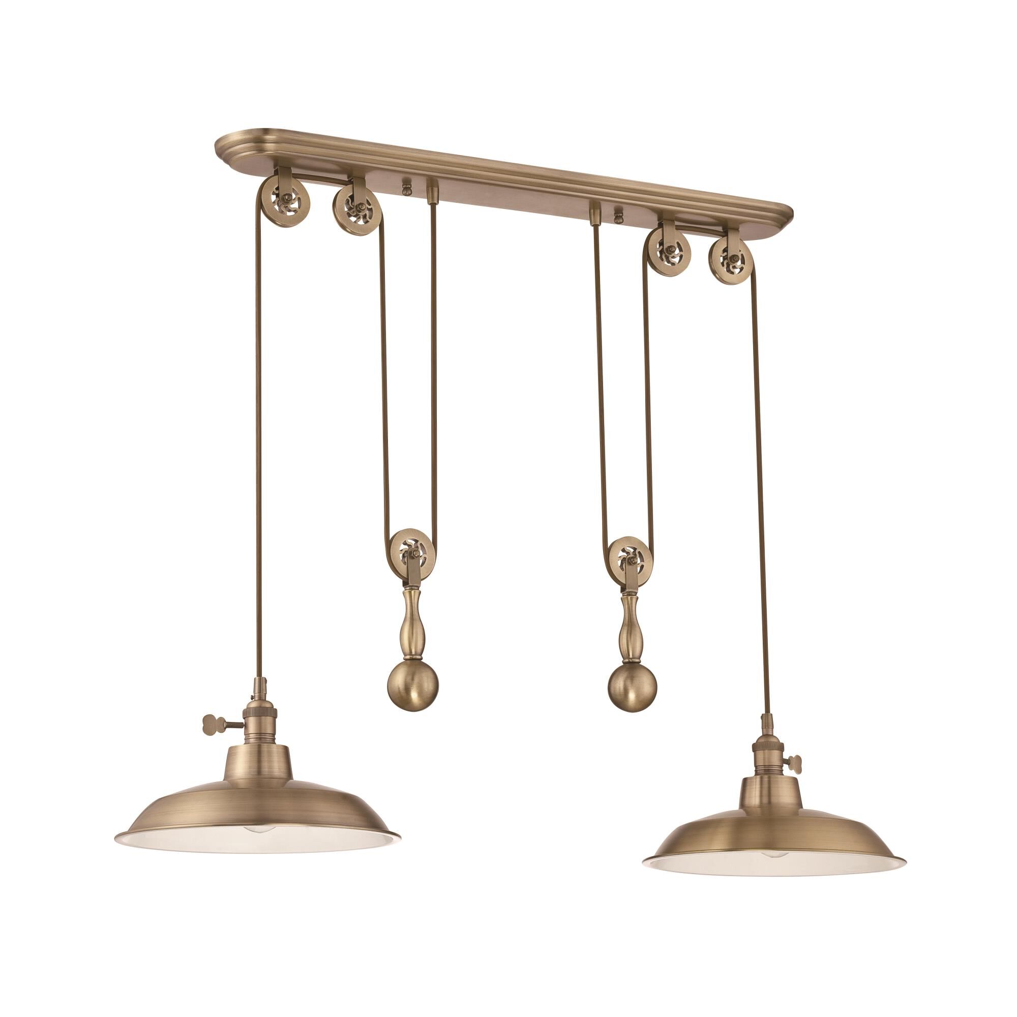 Shown in Legacy Brass finish and Legacy Brass shade 