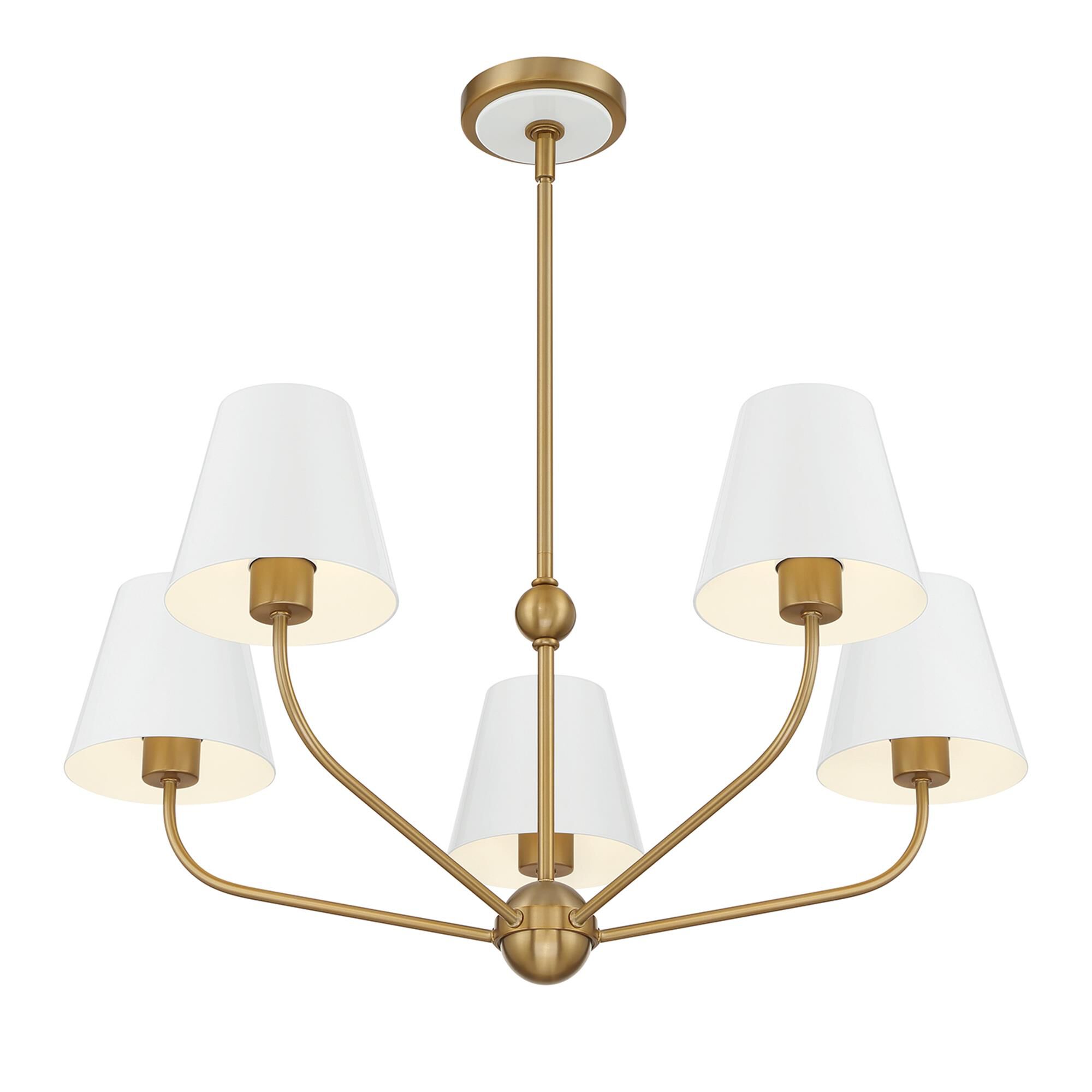 Shown in Vibrant Gold and White finish and Steel shade