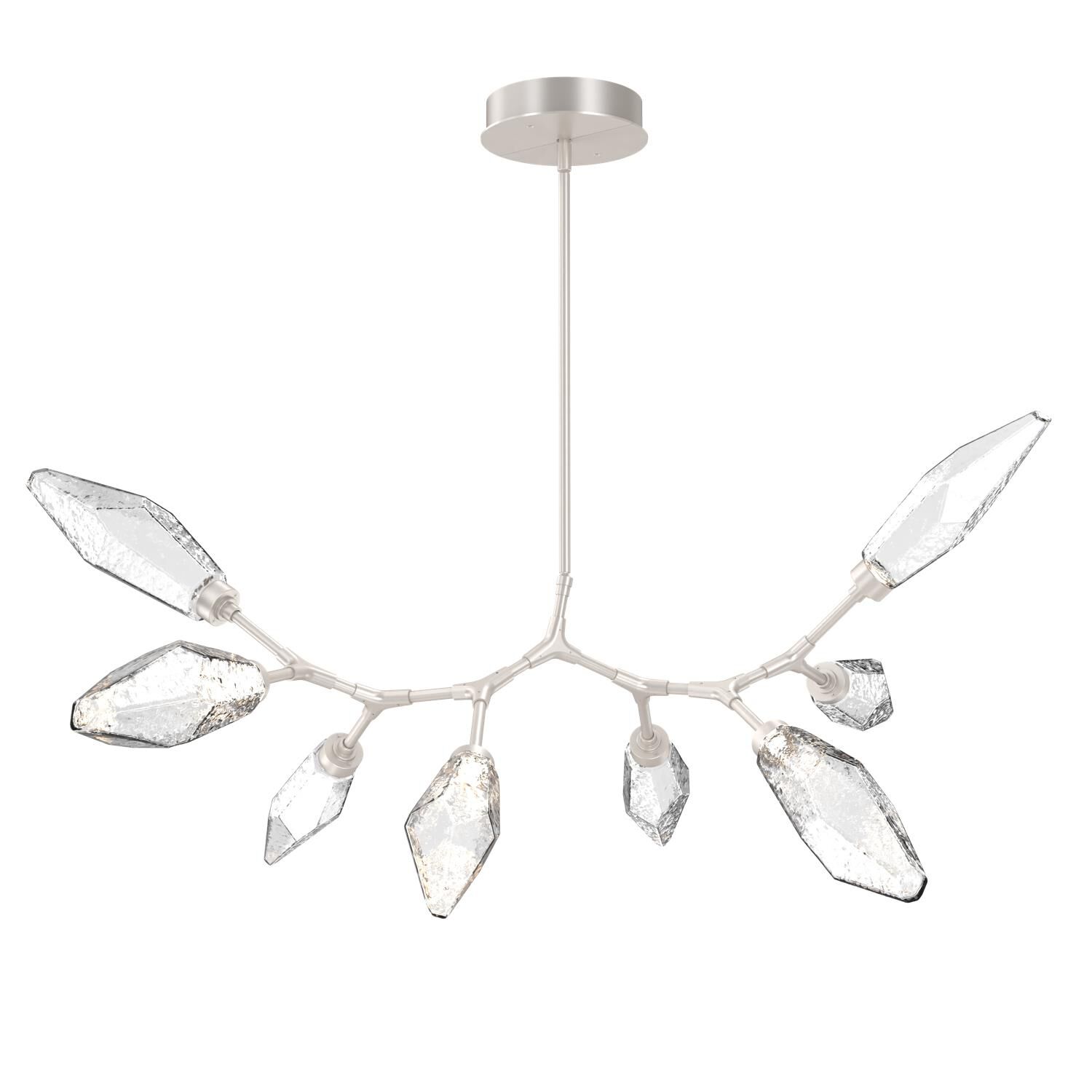 Shown in Metallic Beige Silver finish and Chilled Blown Clear glass